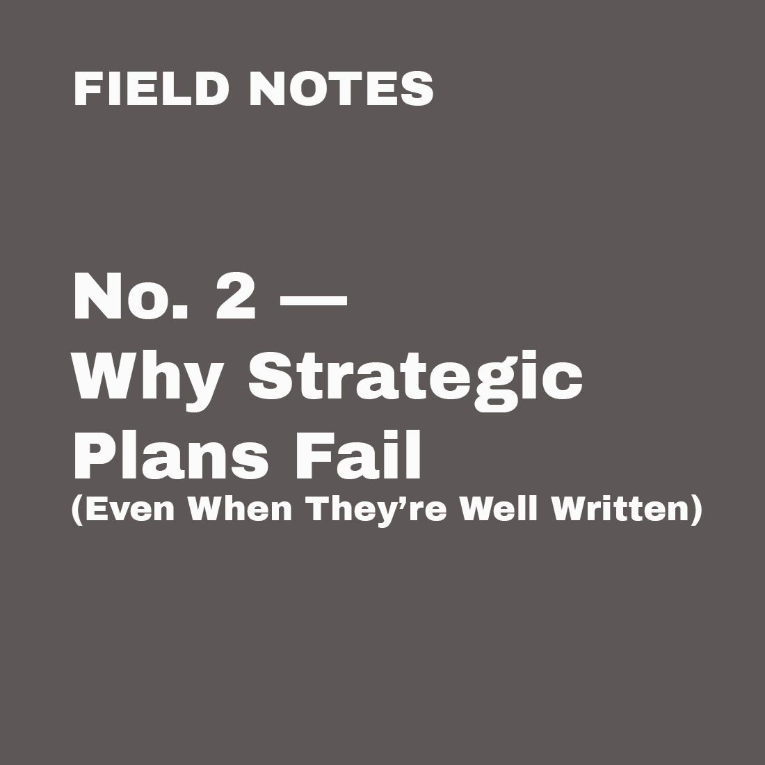 Field Note No. 2