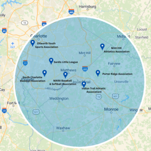 map of charlotte little leagues