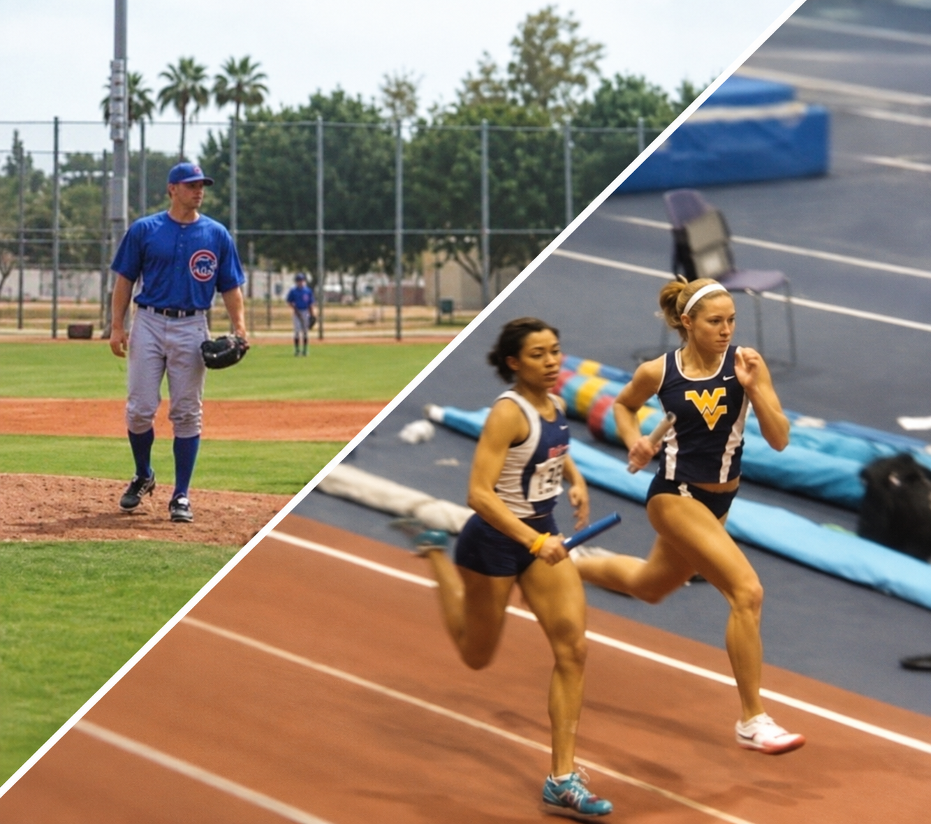 Brittany and Josh Whitlock as college athletes