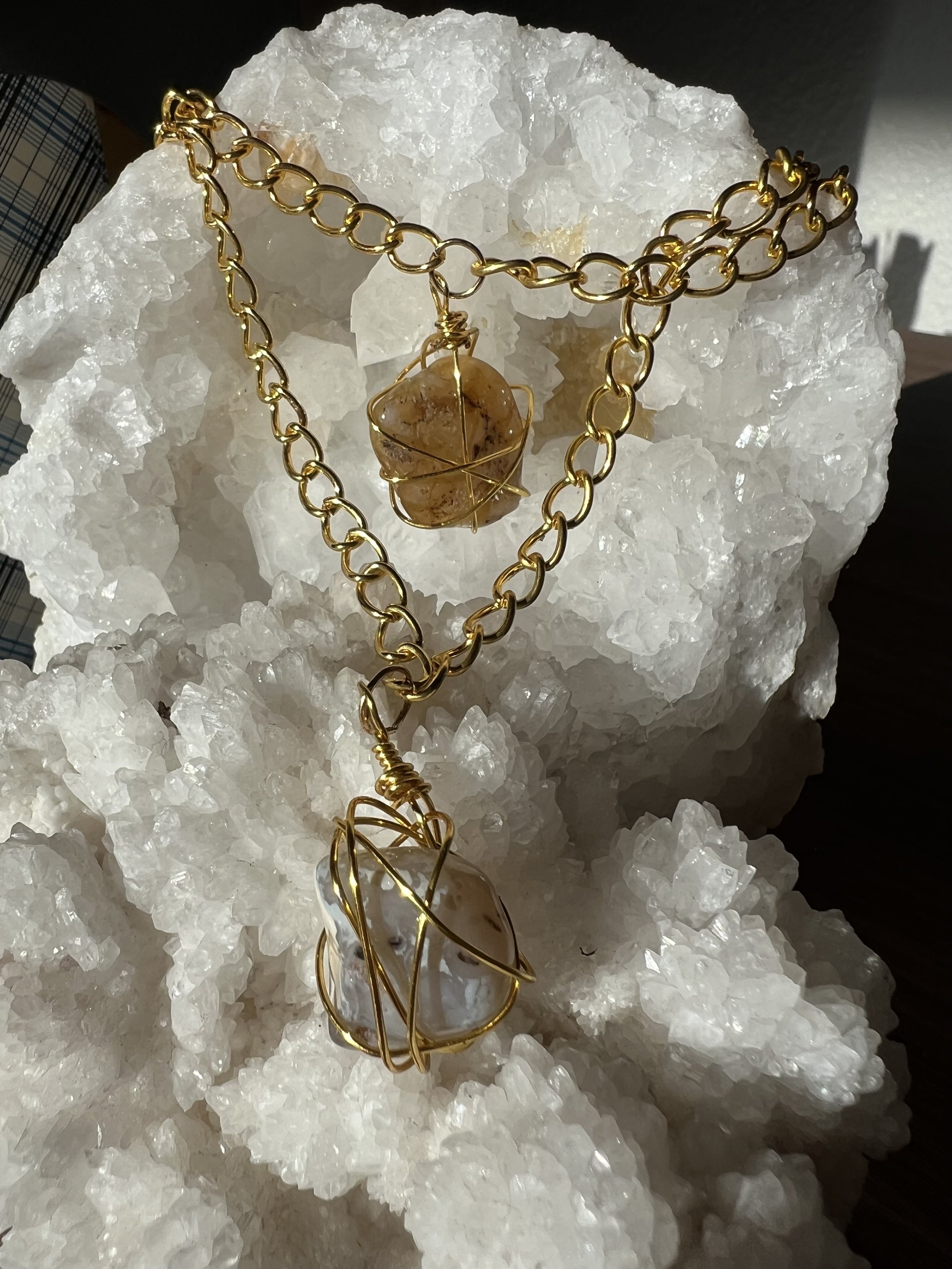 Oregon Calcite Wire Wrapped Pendant