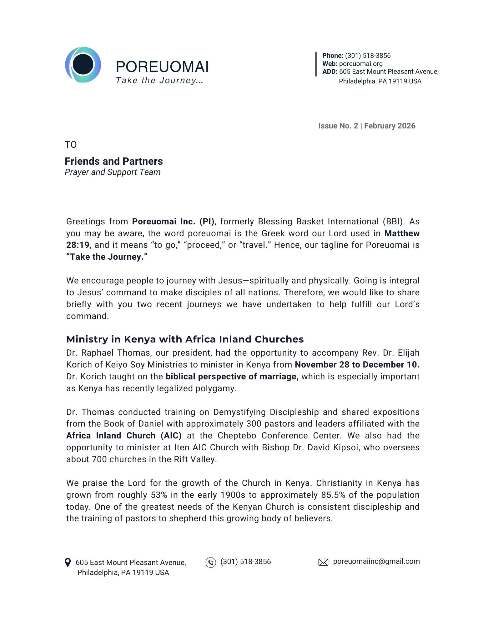 Newsletter – Issue 1