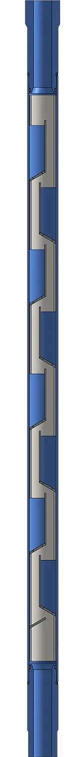 Side view of a vertical storage locker with multiple compartments, doors, and interior shelves.