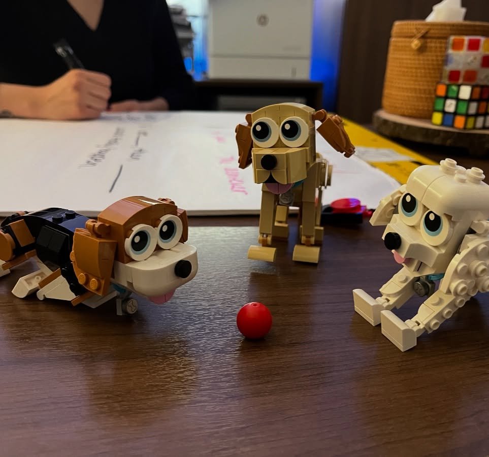 what do we even do in therapy? vol. 1 🐶🎨🖌️
this picture was actually taken in session by a client with their permission! therapy can look a lot of different ways, but if your kiddo comes in for a session- we might spend a lot of time talking whil