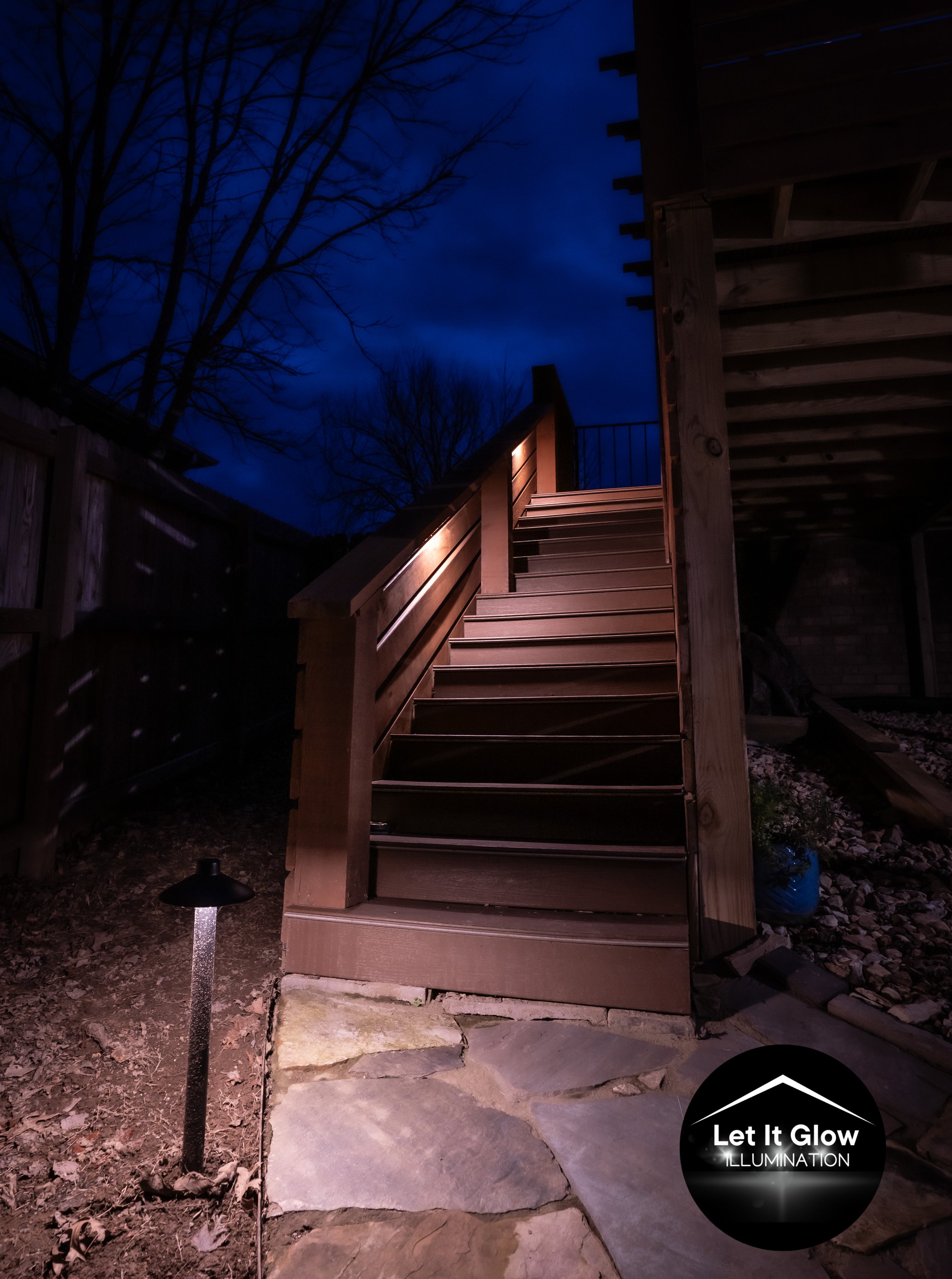 Stair and pathway lighting installation