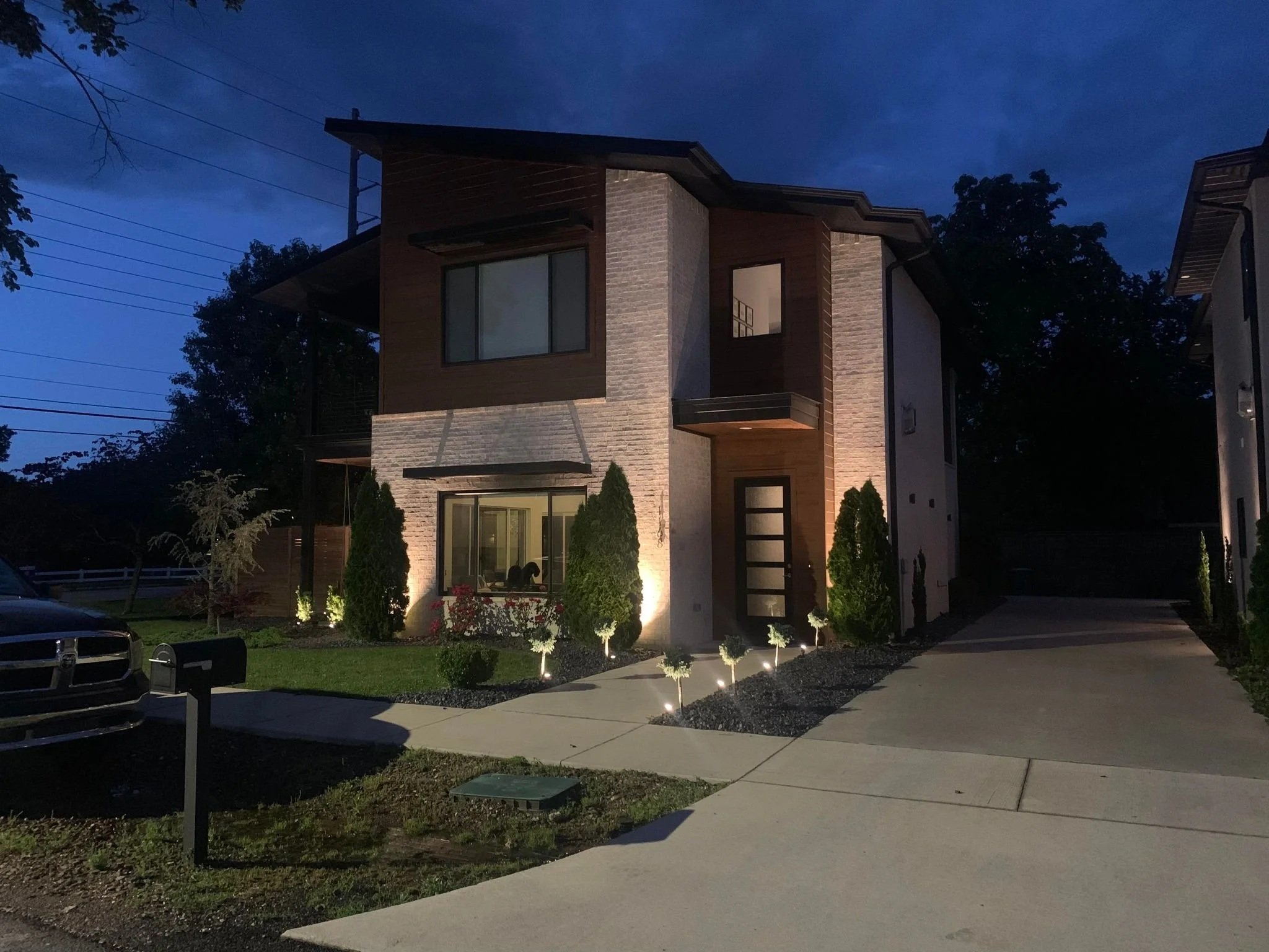 Professional landscape lighting installation
