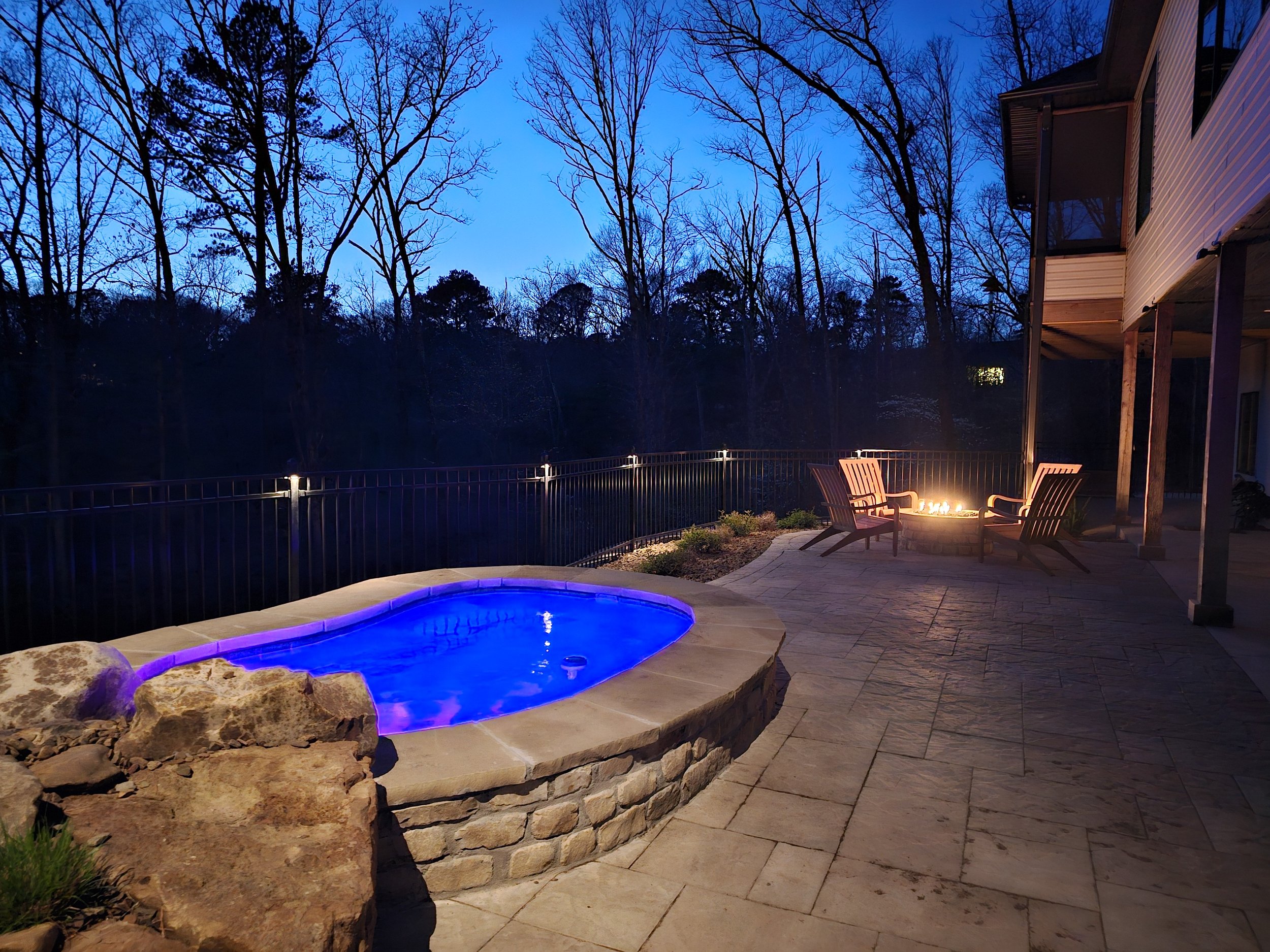Premier Outdoor Lighting and Audio pool and fireplace landscape lighting.jpeg