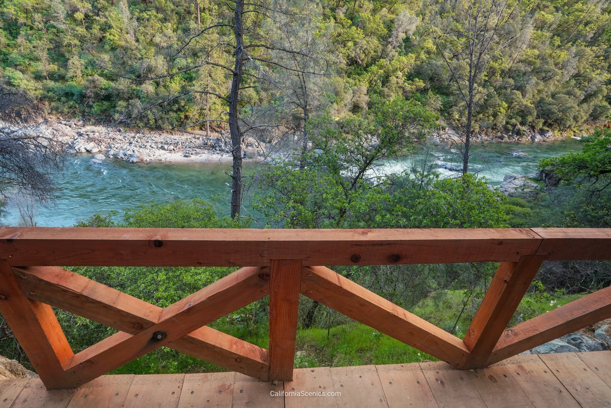Buttermilk Bend Trail with the Yuba River below.