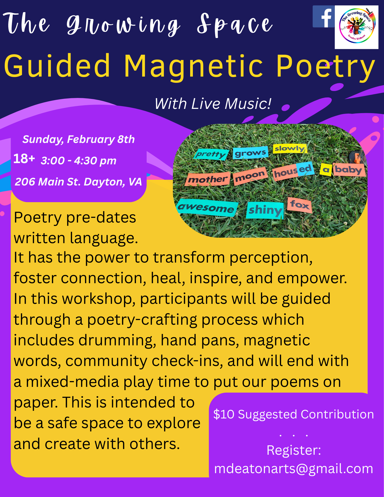 Guided Magnetic Poetry w/ Live Music