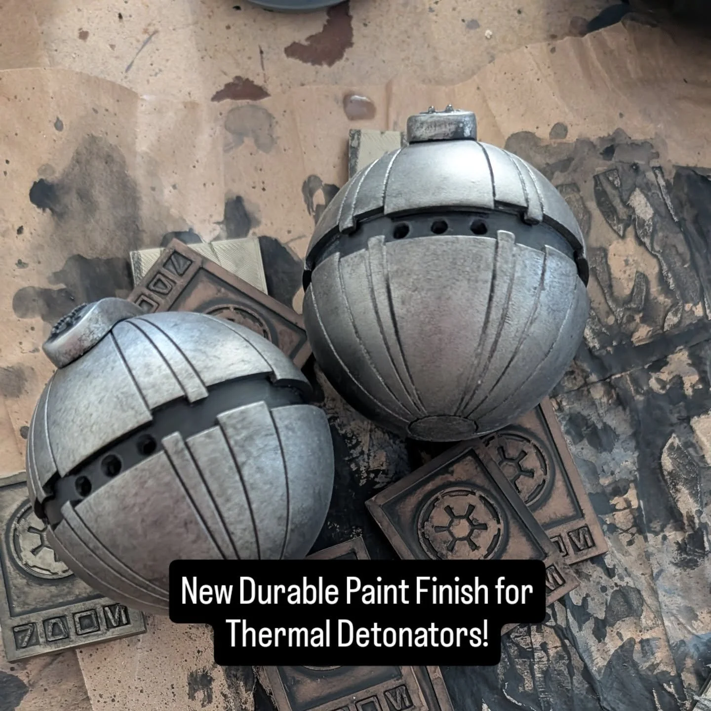 Will be saving a new durable paint finish for my #thermaldetonator  model - whether you're taking it to a con, trooping, or intimidating a Hutt, no more worrying about damaging that pretty chrome finish!!!

Will start adding stock in a few weeks! 

#