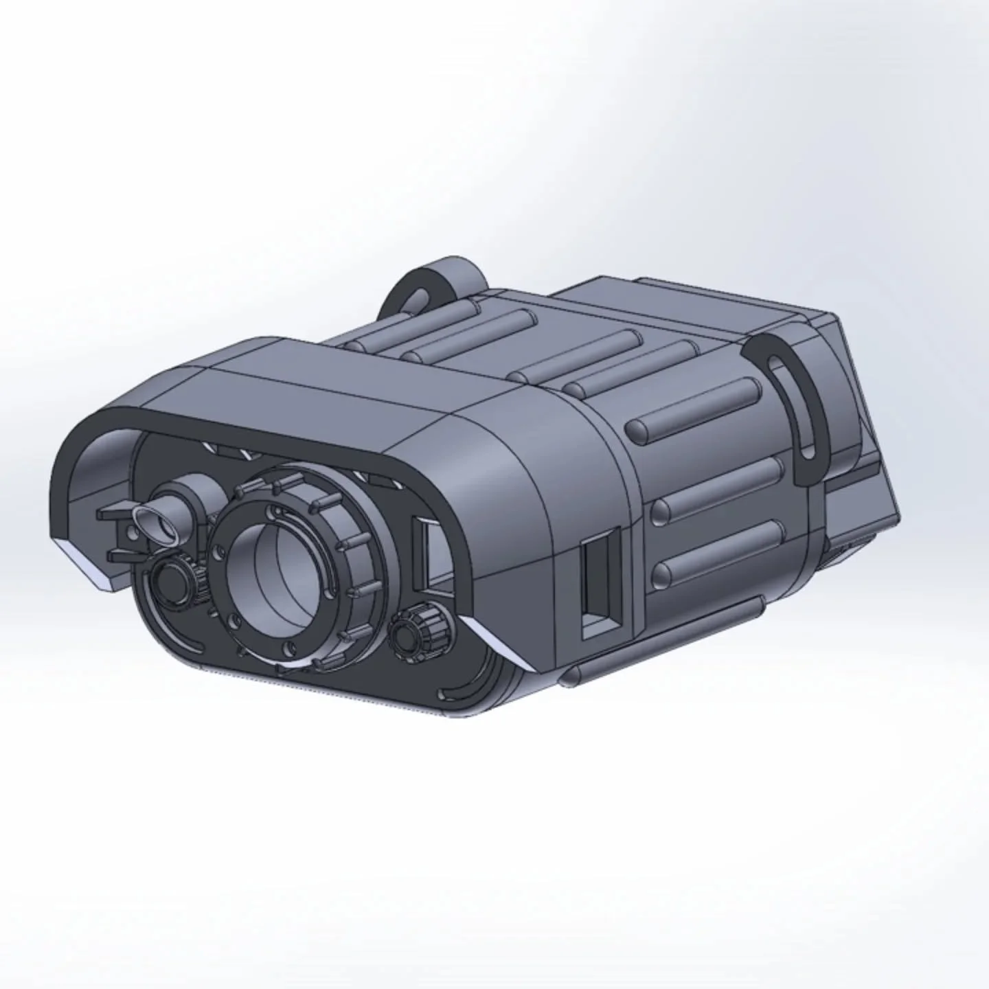 #macrofanoculars incoming! Made a lot of great progress this weekend on my models for disguising a belt mounted fan as a set of #macrobinoculars from #starwars - carry that fan openly as part of your kit!

Still have some electronics work to do and o