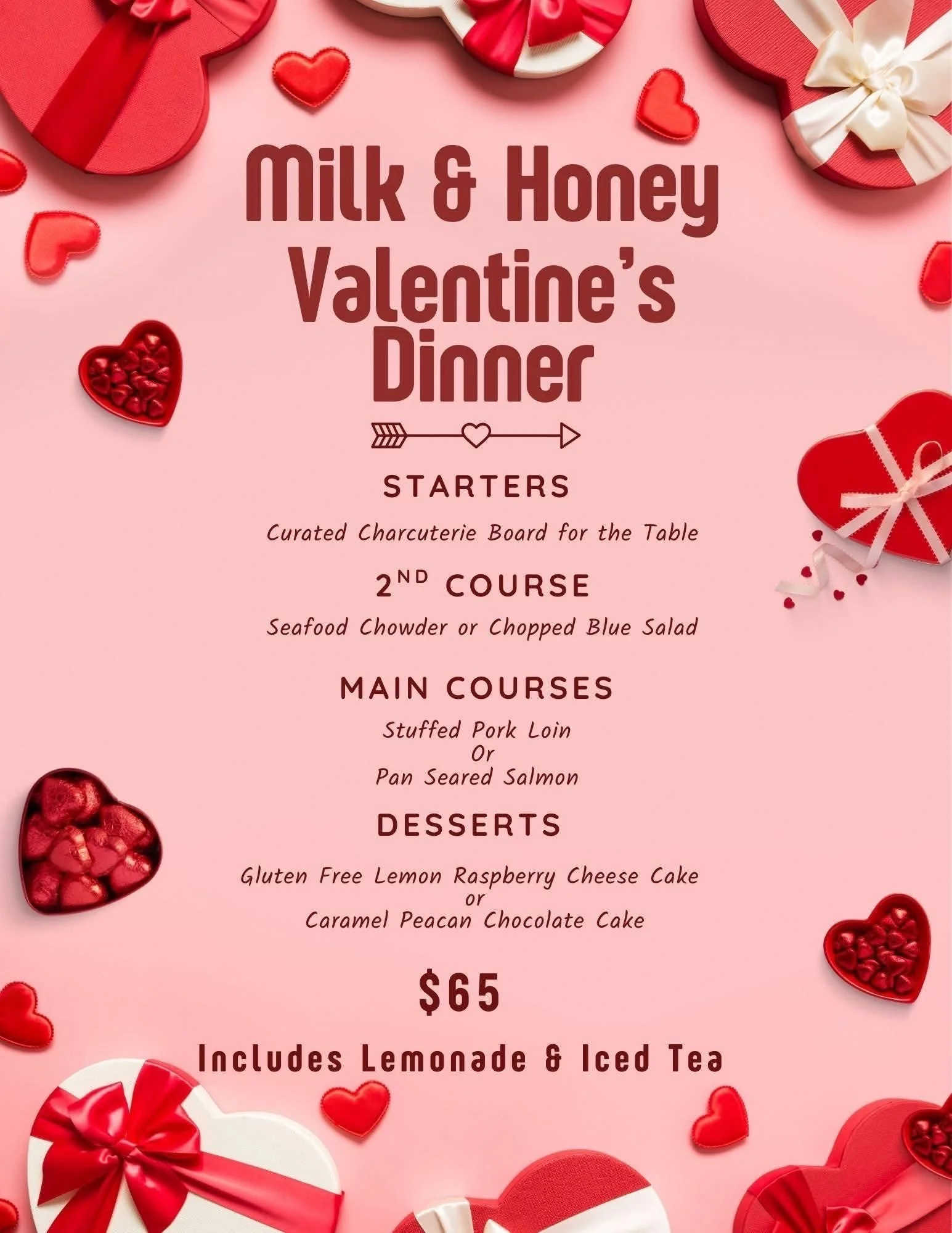 Milk & Honey Valentines Dinner