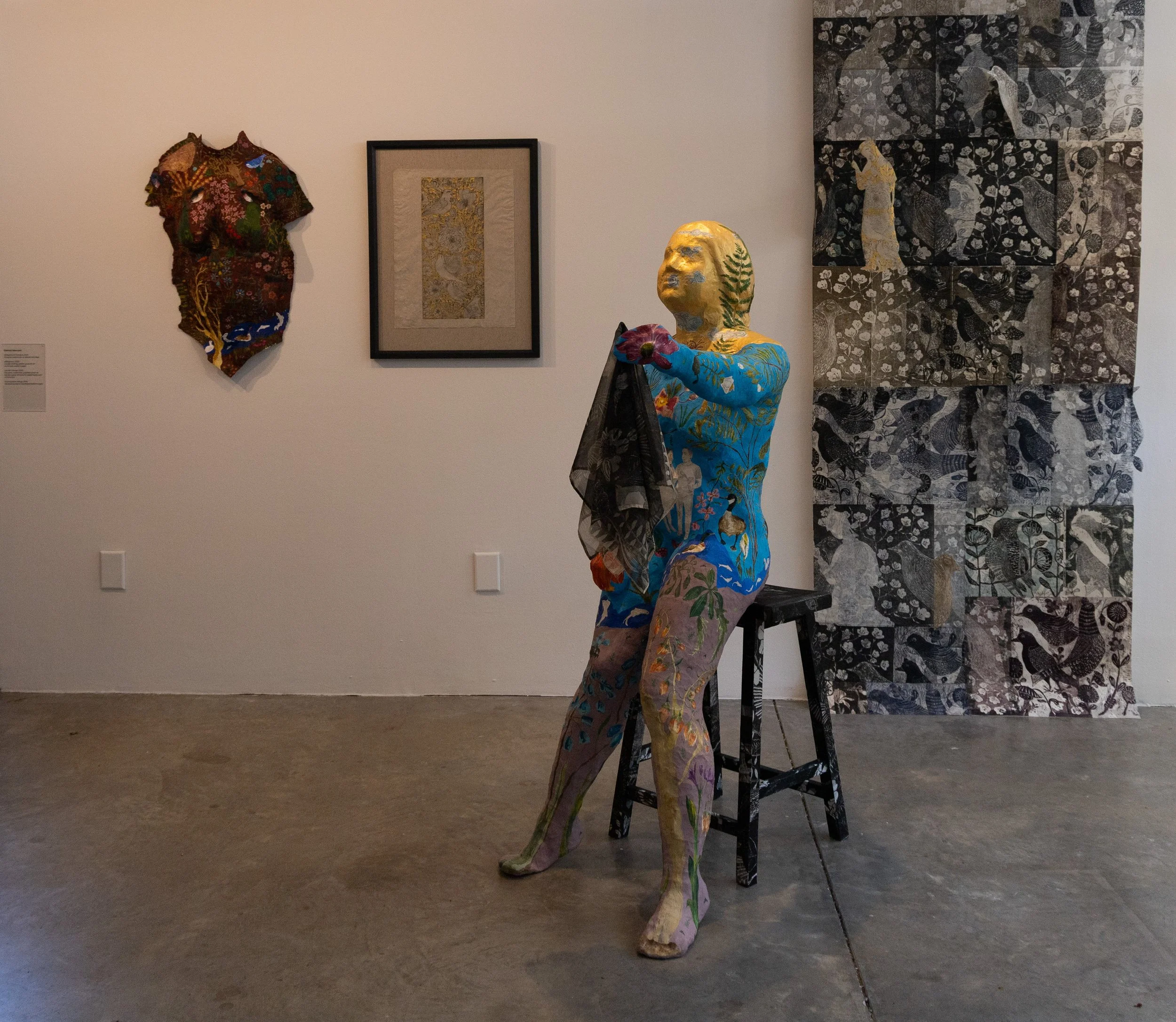 Let Her Choose. Artist size
Gouache, watercolor, and
graphite pencil, on Eastern paper
adhered to a plaster body cast of
the artist