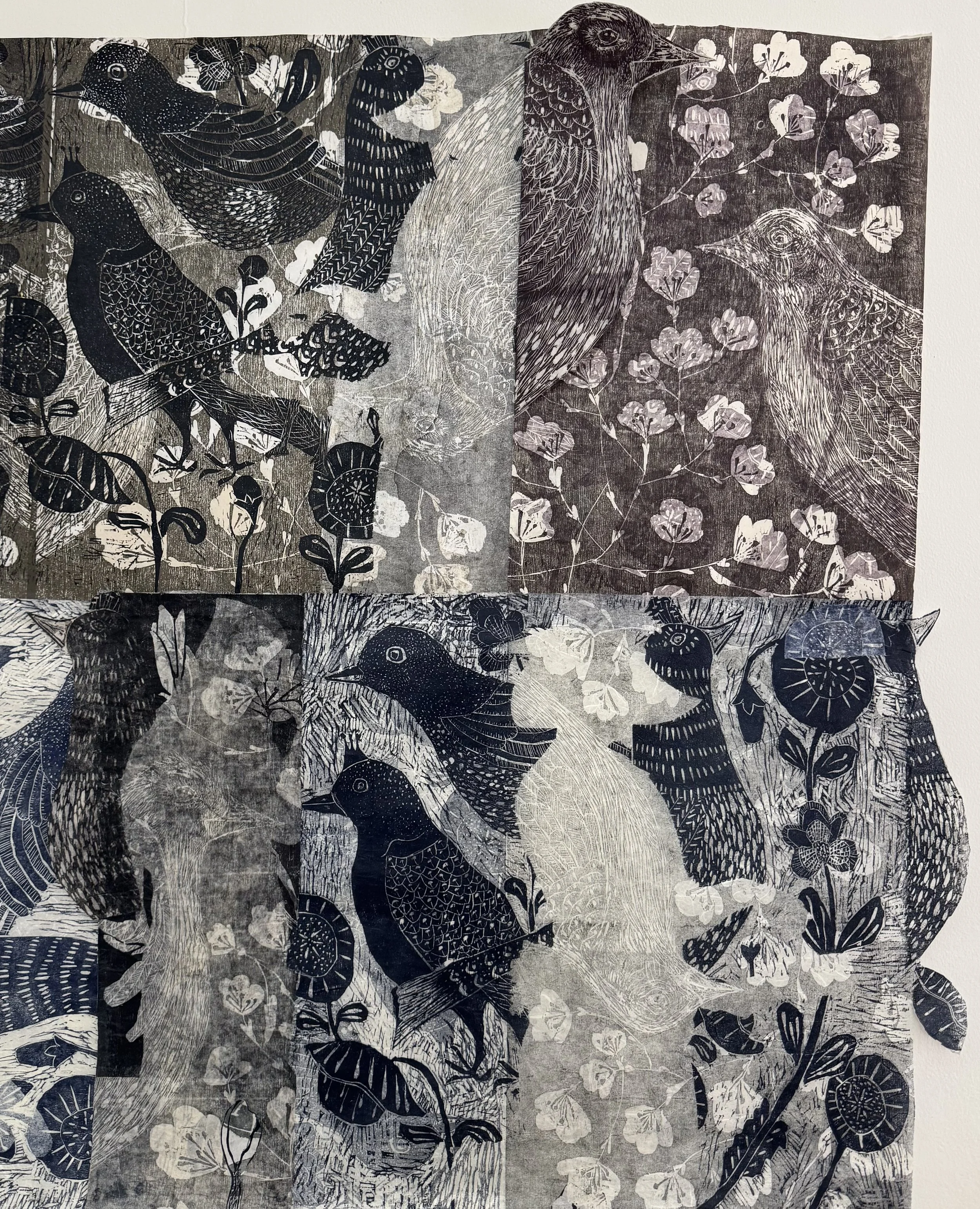 Emancipation Wings Series, 
Woodcut printmaking on Eastern paper
, 23 × 28 in