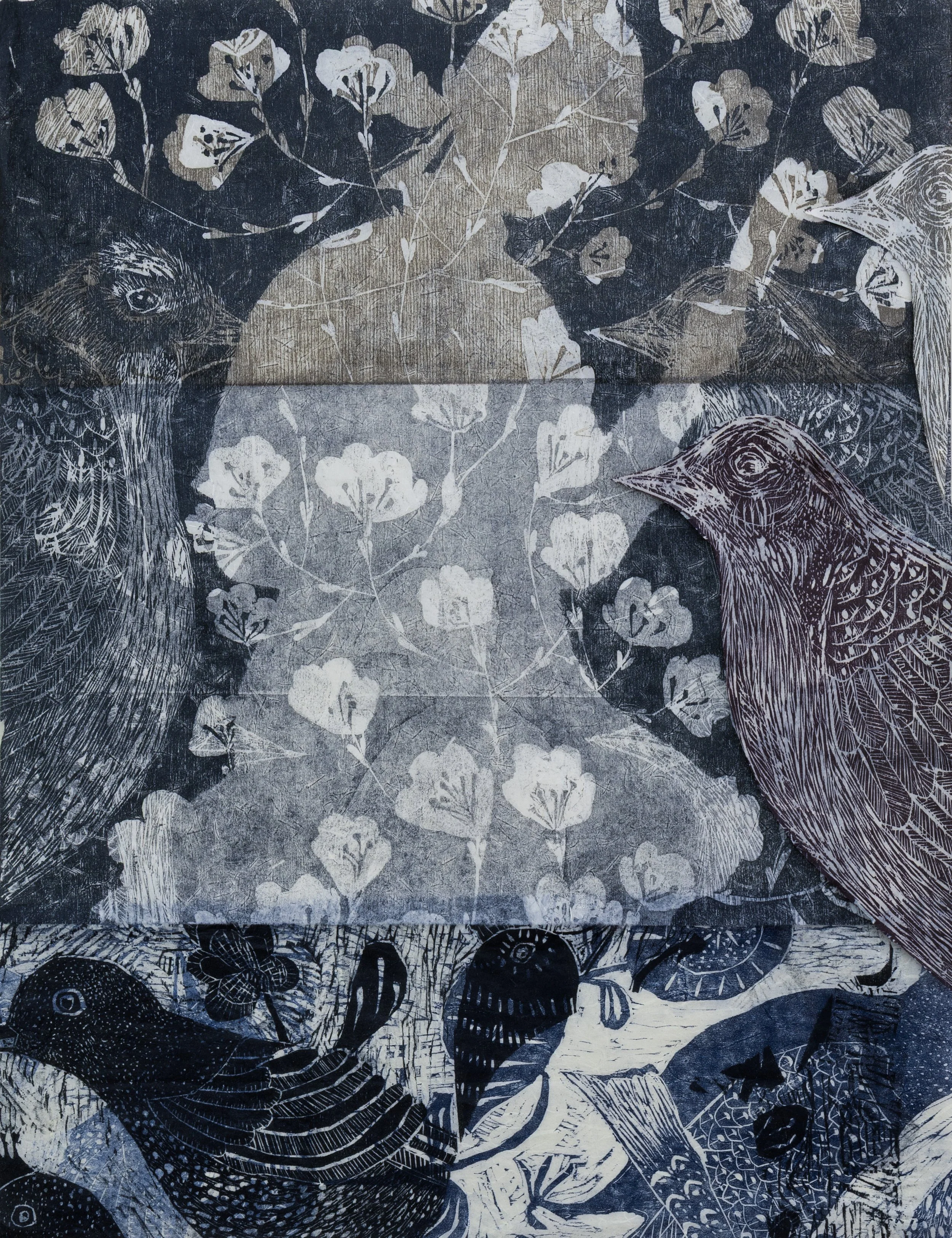 Emancipation Wings Series,
Woodcut printmaking on Eastern paper
, 15 × 19.5 in