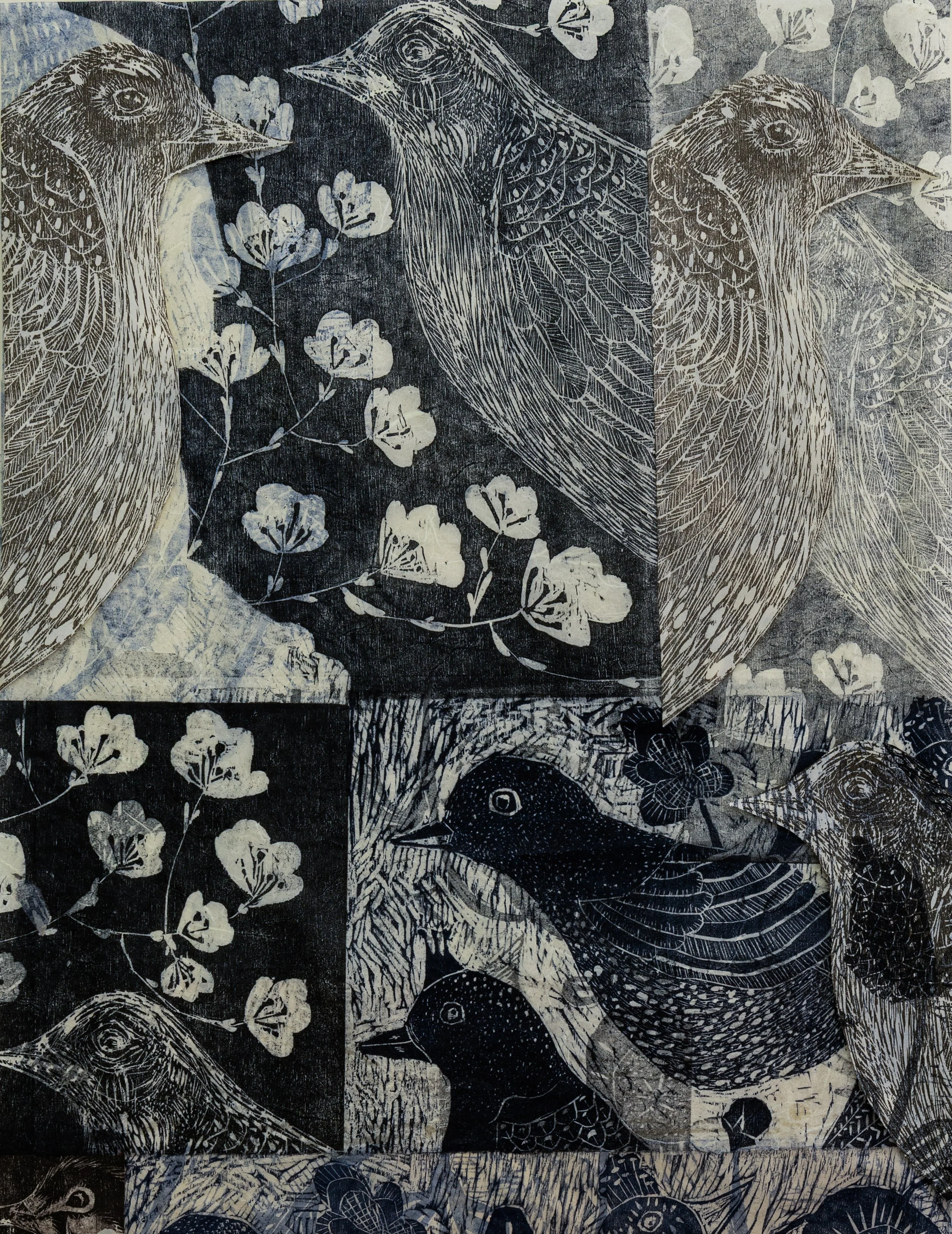 Emancipation Wings Series,
Woodcut printmaking on Eastern paper
, 15 × 19.5 in