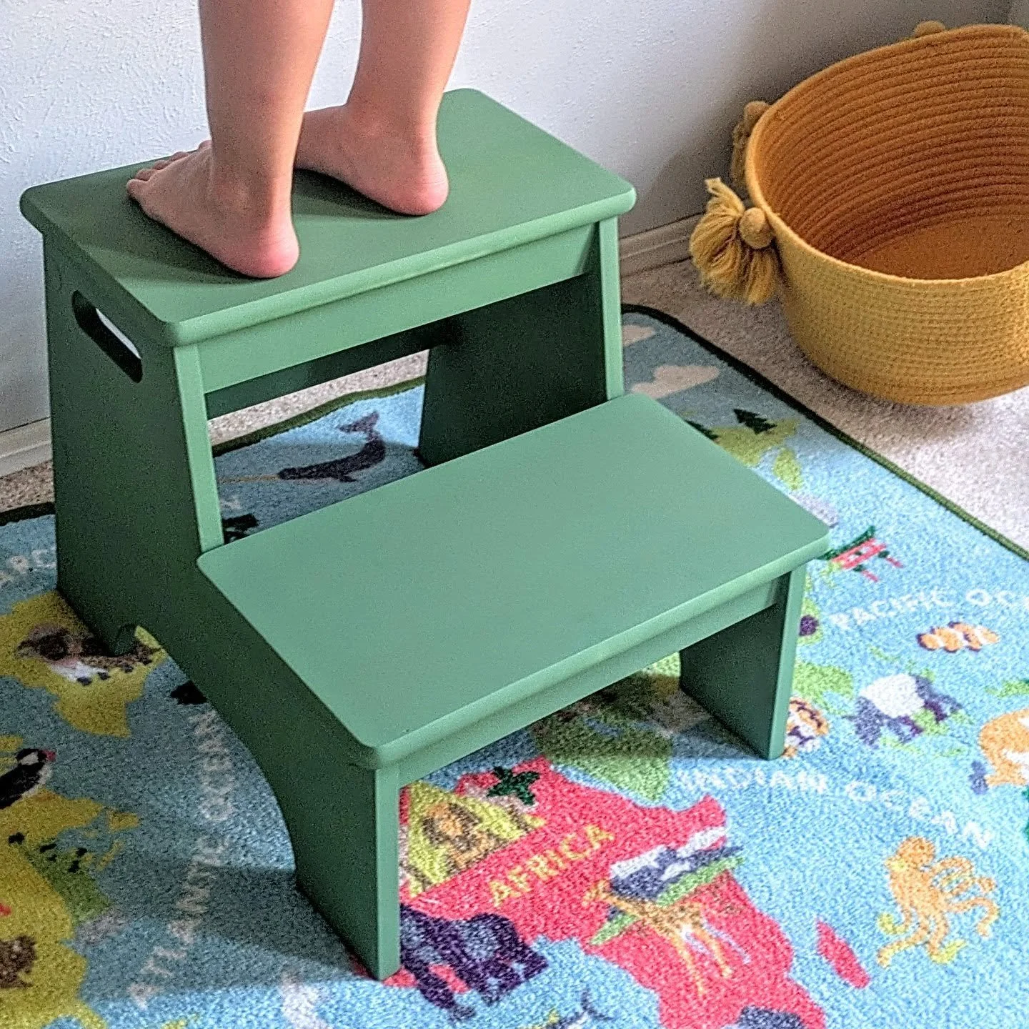 🌱 Is your little one ready to take on those hard-to-reach shelves in the playroom?

🌱 Our custom-painted toddler step stools are perfect for boosting independence, whether they&rsquo;re reaching for books, toys, or special treasures on high shelves