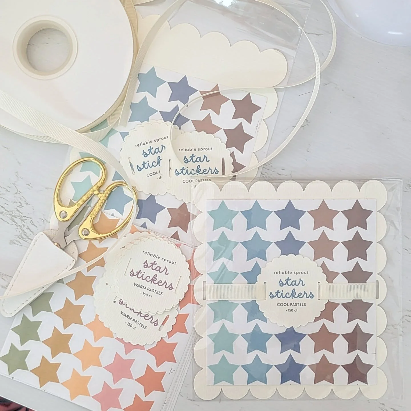 Sneak Peek: add a touch of whimsy to your family's endless craft sessions with our pastel star stickers! Coming soon to the shop: warm tones for those witching-hour masterpieces, or cool tones for pre-dawn designs. 🤣 Packaging these cuties in the su