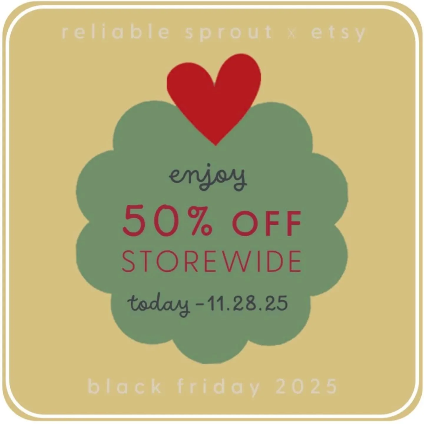 🌟 BLACK FRIDAY IS HERE! 🌟
50% OFF STOREWIDE + an extra day to Gift-One-Get-One on pen clips &amp; select stickers! 🎁
Growth charts &amp; step stools are also freshly marked down (perfect timing for those growing littles!). And of course, our trade