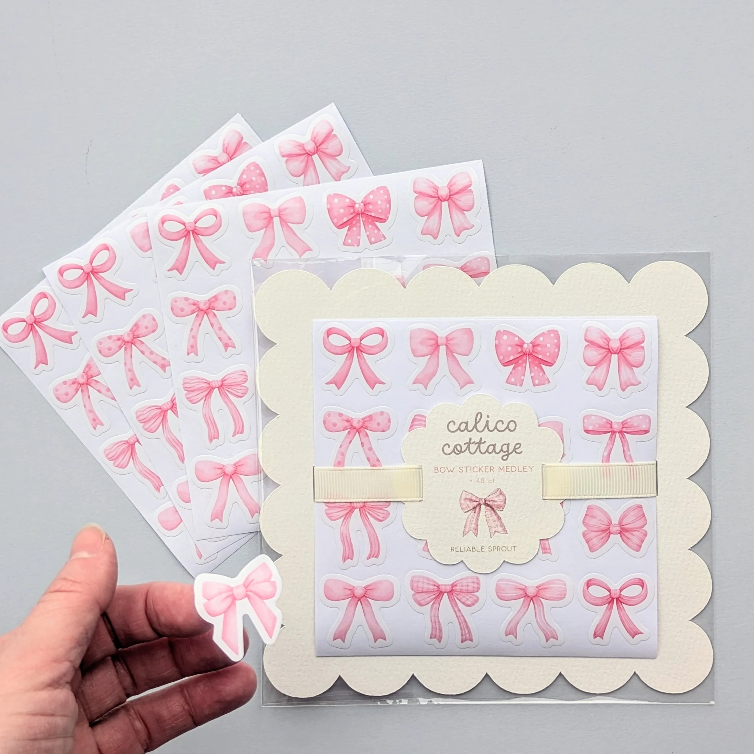 Bow Stickers - available in small batches on Etsy