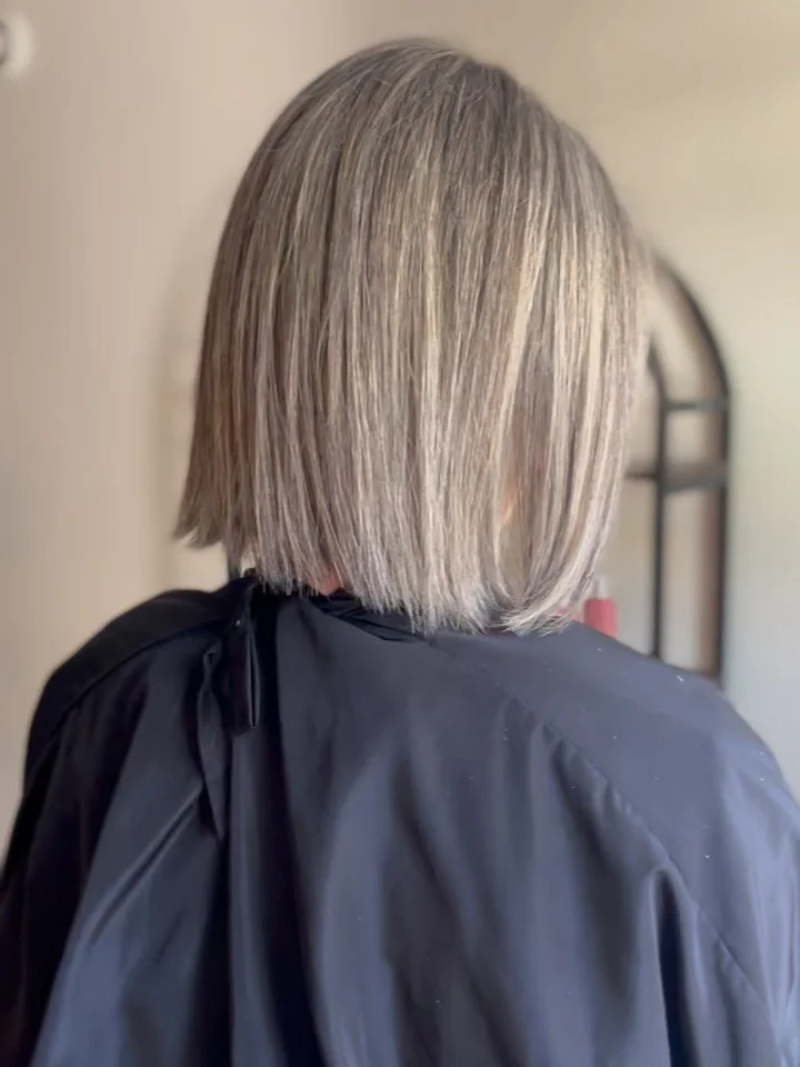 Embracing the grey✨🩶

Swipe ➡️ to see before (not my work) 

#greyblending #yyjhair #yyjhairstylist #yyjhaircolour  #balayagehighlights #balayage