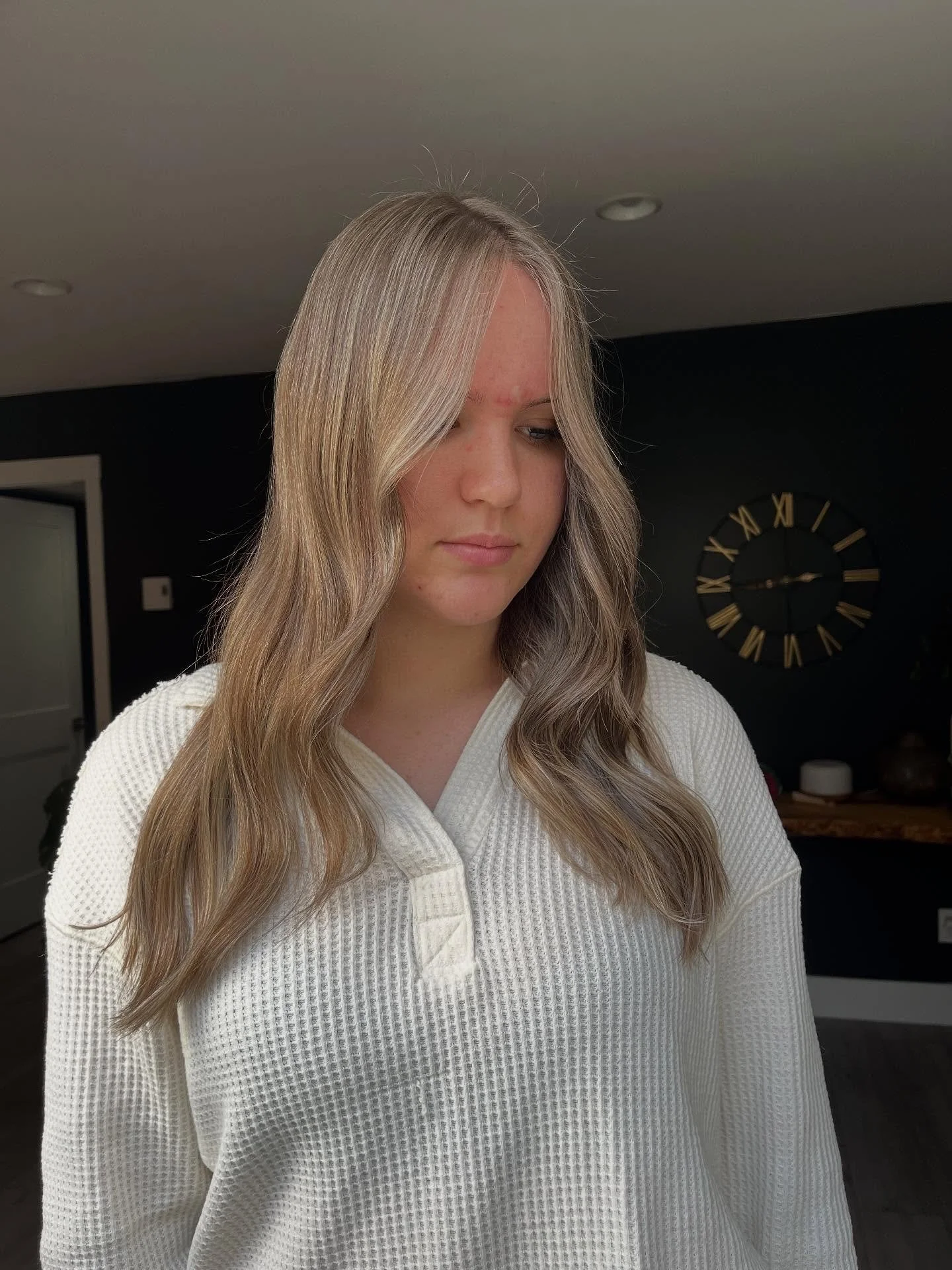 New client in the chair! It had been 6 years since she was blonde and since then she has been box coloring her hair brown.  Why hairstylists panic when we hear box dye? I like to use the metaphor that it&rsquo;s like going on a first date, you don&rs