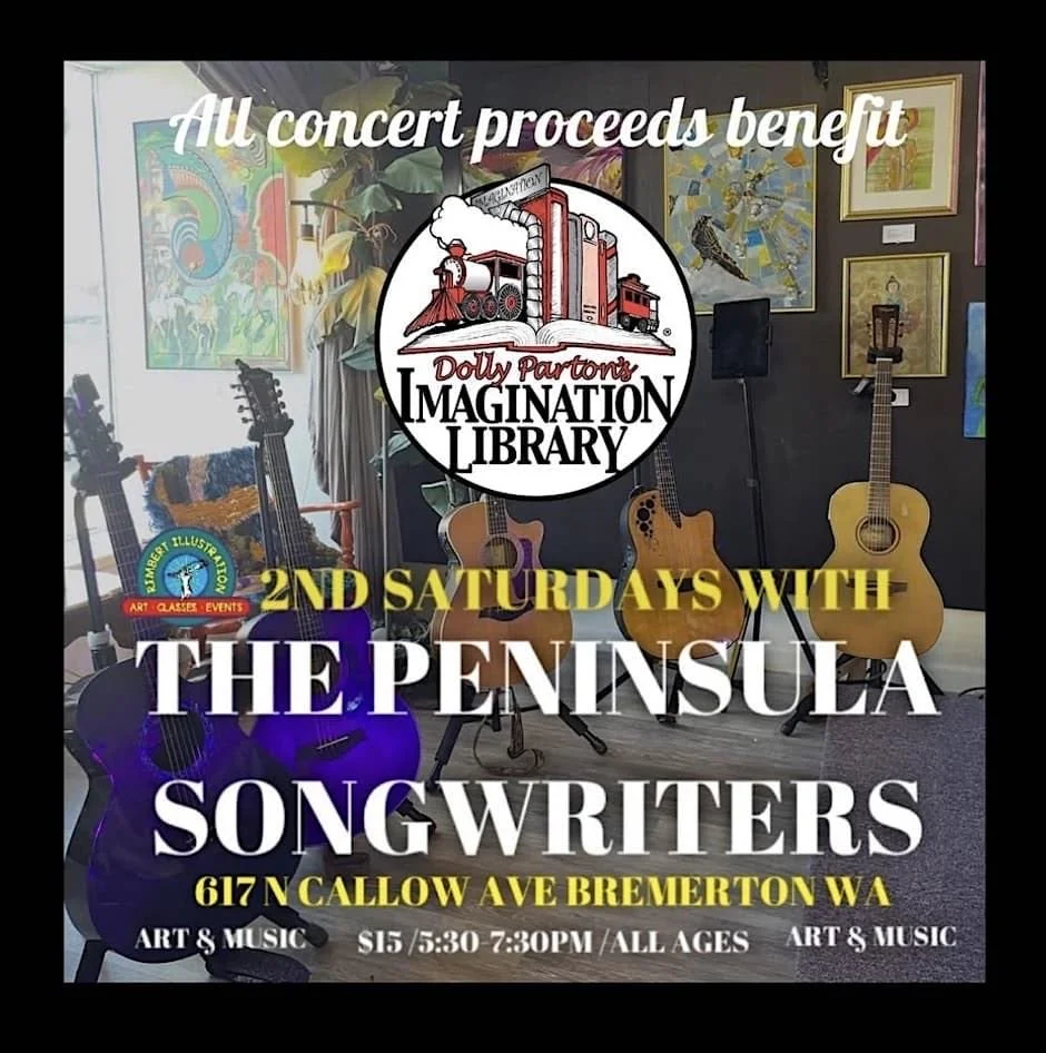 The Peninsula Songwriters @ Rimbert Illustration. Saturday, September 12th @ 5:30 PM.  Tickets $15  Eventbrite or at the door.