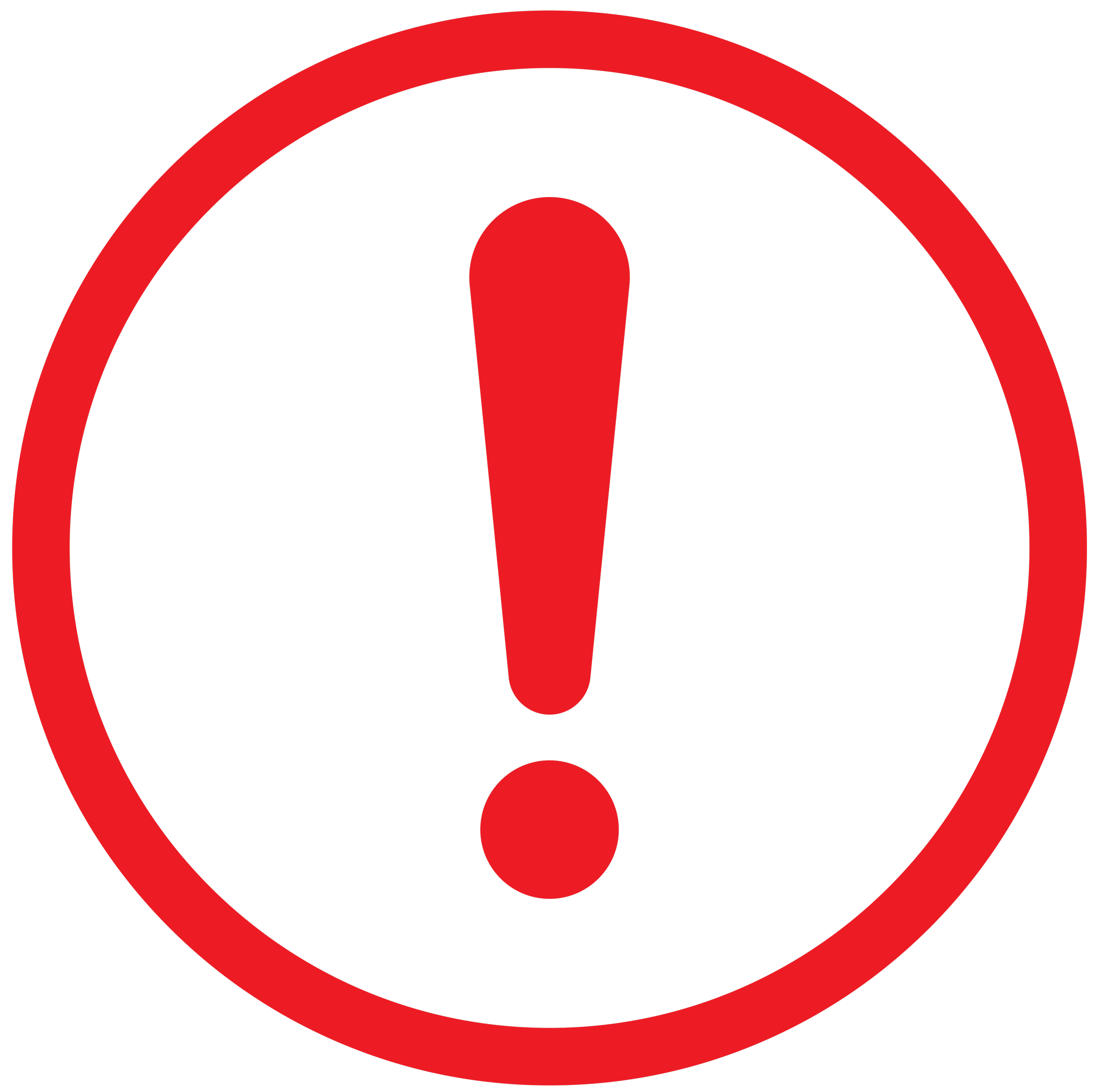 Red warning icon with a black background, featuring a red circle with a red exclamation mark in the center.