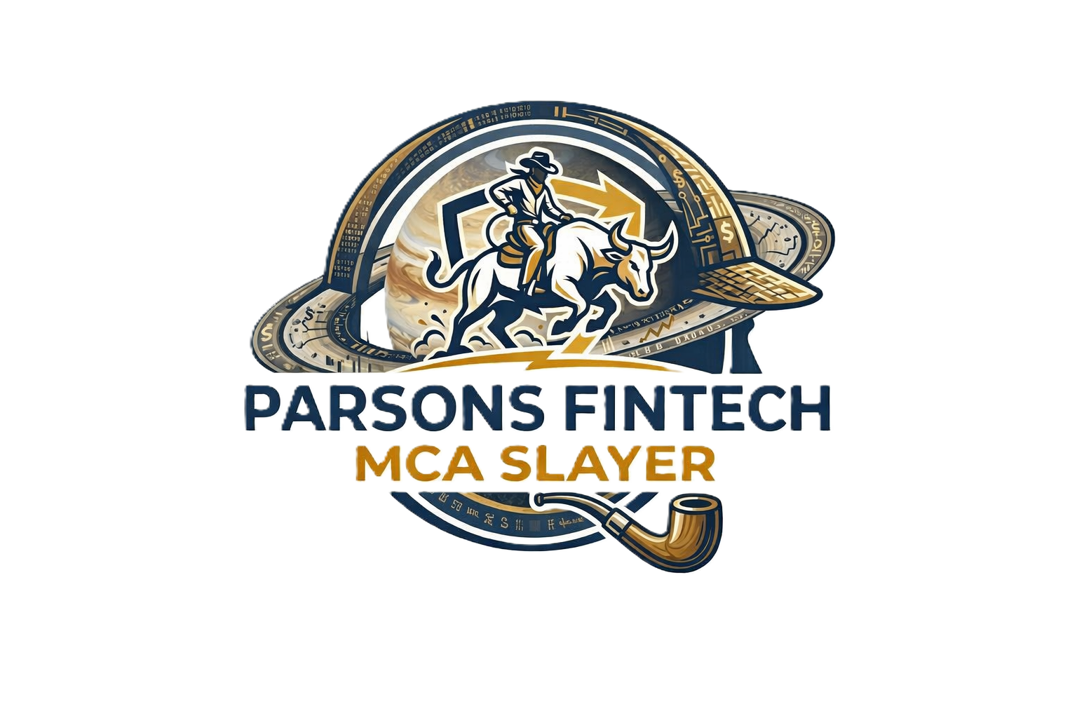 Parsons Fintech MCA Slayer Logo of a Cowboy Riding a Bull