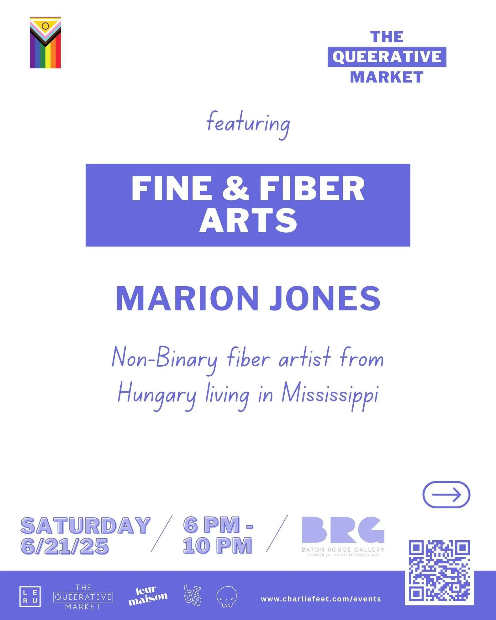 Queerative Spotlight:
@fineandfiberarts 

Marion Jones
Fine &amp; Fiber Arts
Non-Binary Artist from Hungary living in Mississippi
---
You can find their work along with other local LGBTQIA+ artists, makers, &amp; creators at The Queerative Market, A 
