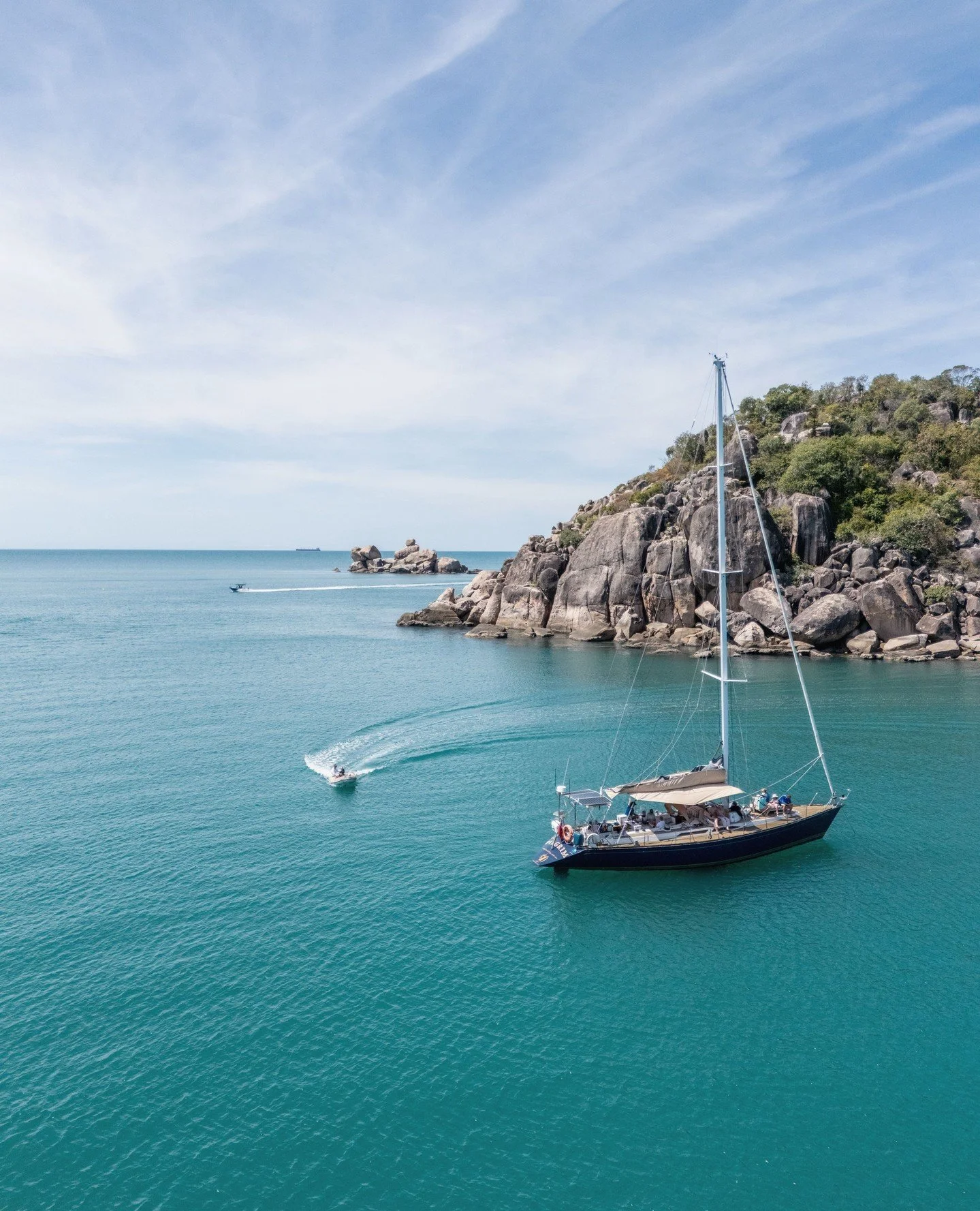 Radical Bay is one of our favourite stops on the Lunchtime Cruise. There&rsquo;s been talk of fixing the road in, but honestly, we think the best way to arrive is still by sailboat. Sheltered, calm, and an easy place to drop anchor and stay awhile.⁠
