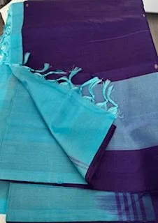 Banana fibber silk saree/ vaalai naar pattu(light blue, grey blue and purple)