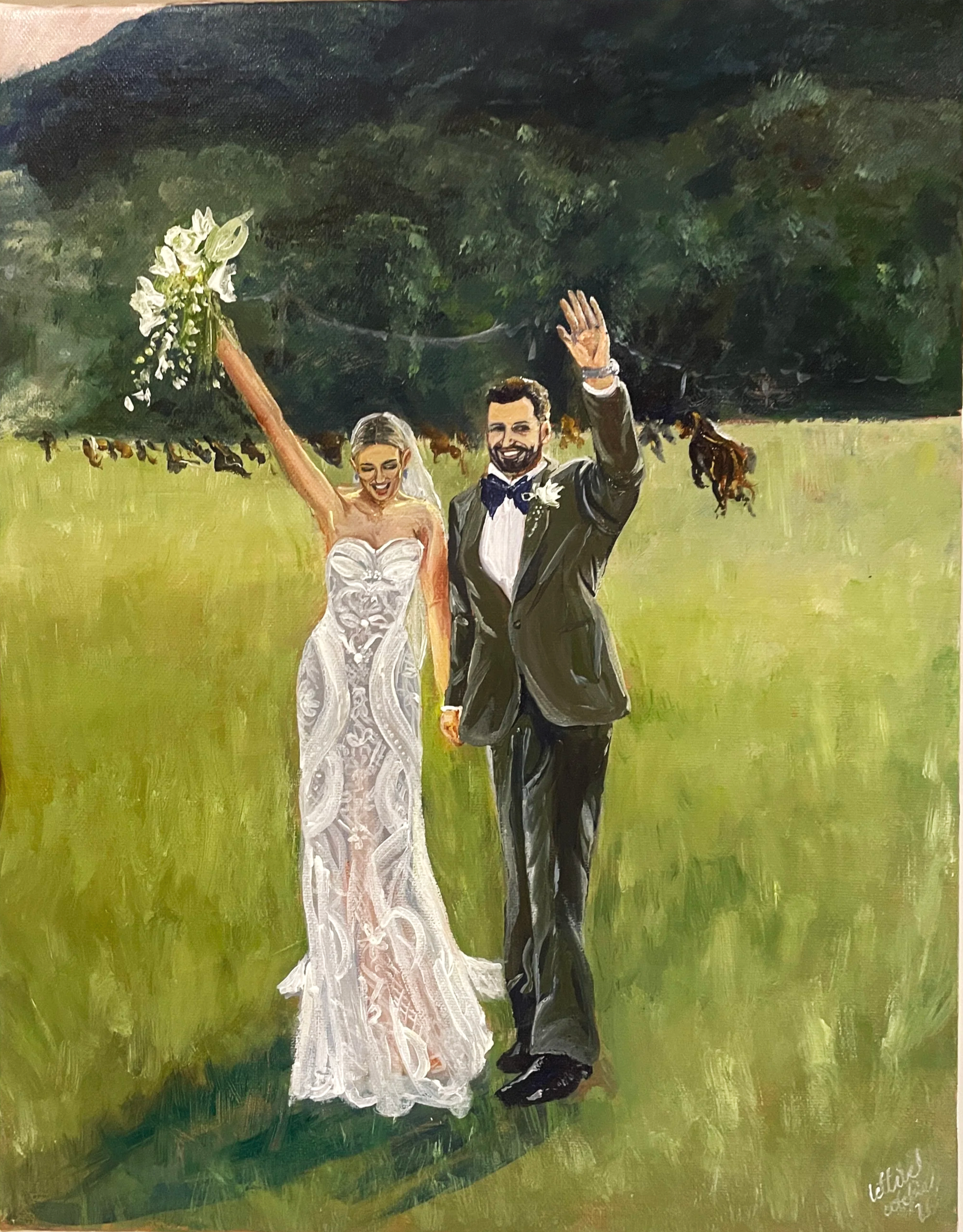 Wedding Painting Intimate Piece Live Artist Sydney