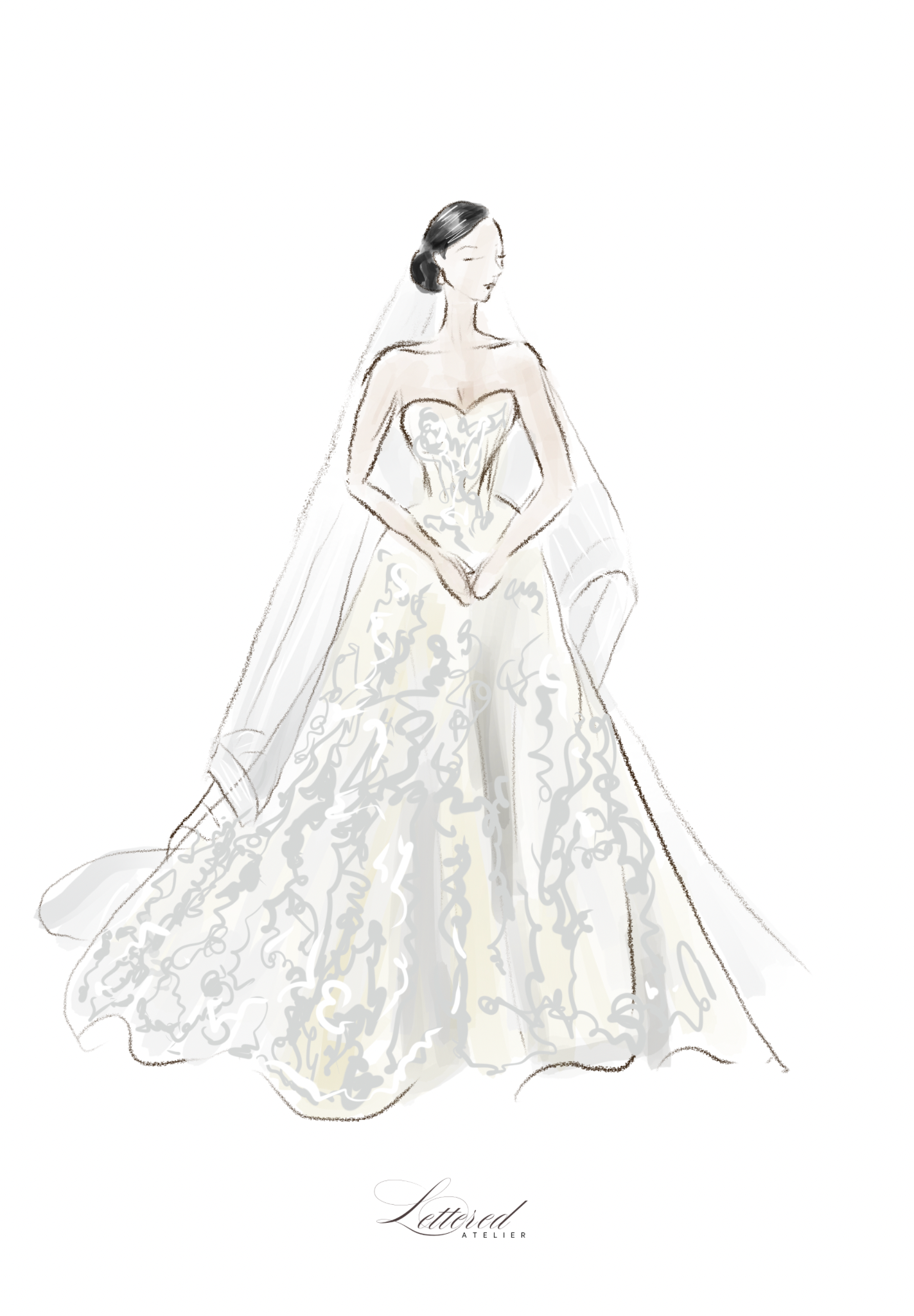 Bridal wedding illustration