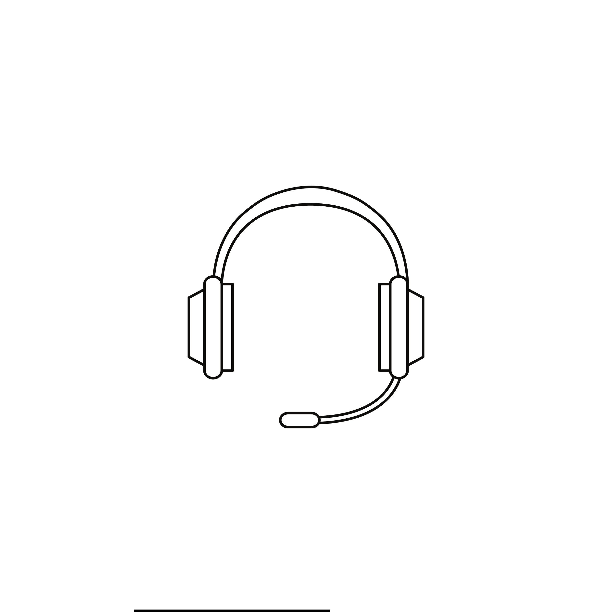 White headset with a microphone on a black background.