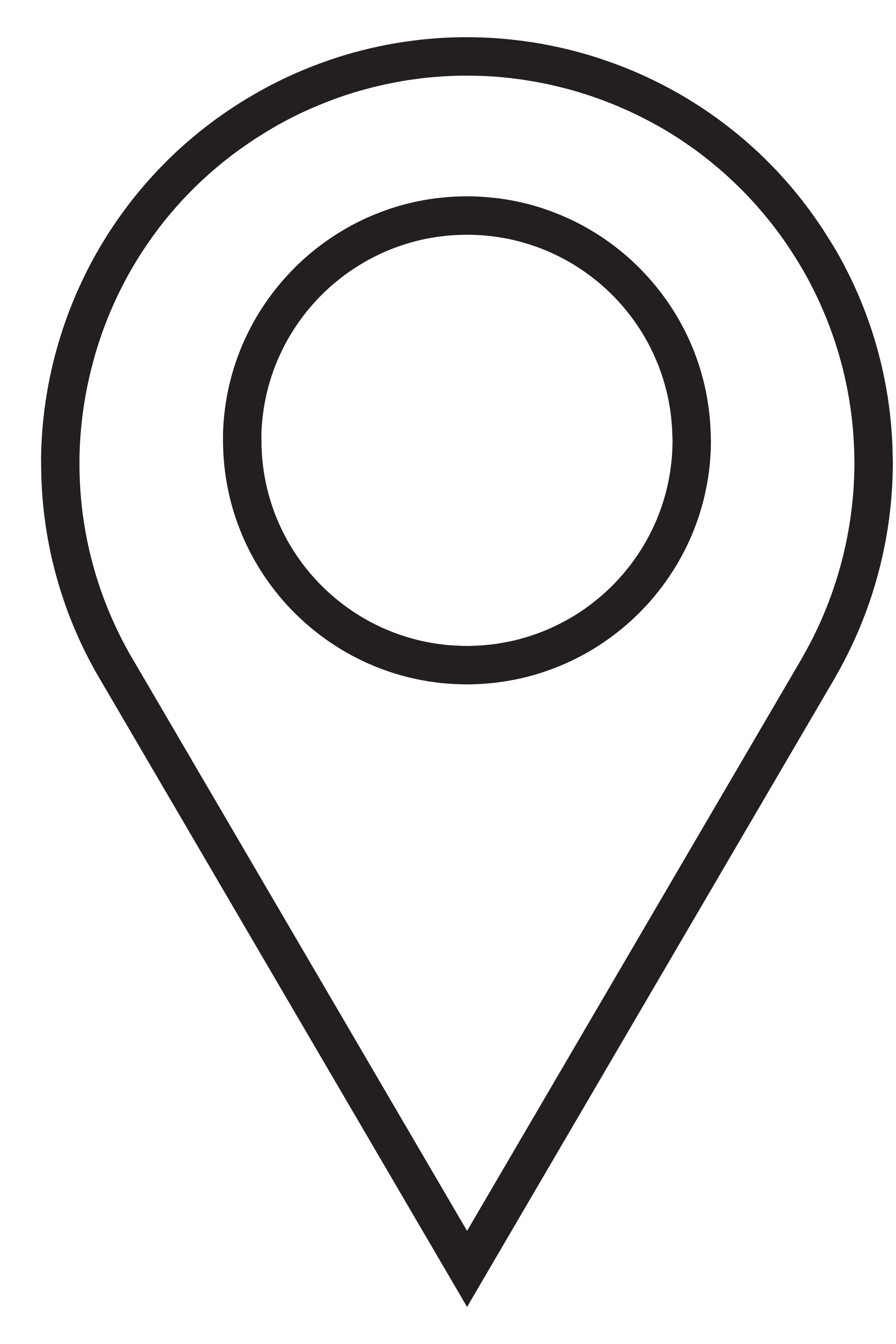 Map location pin icon on a black background