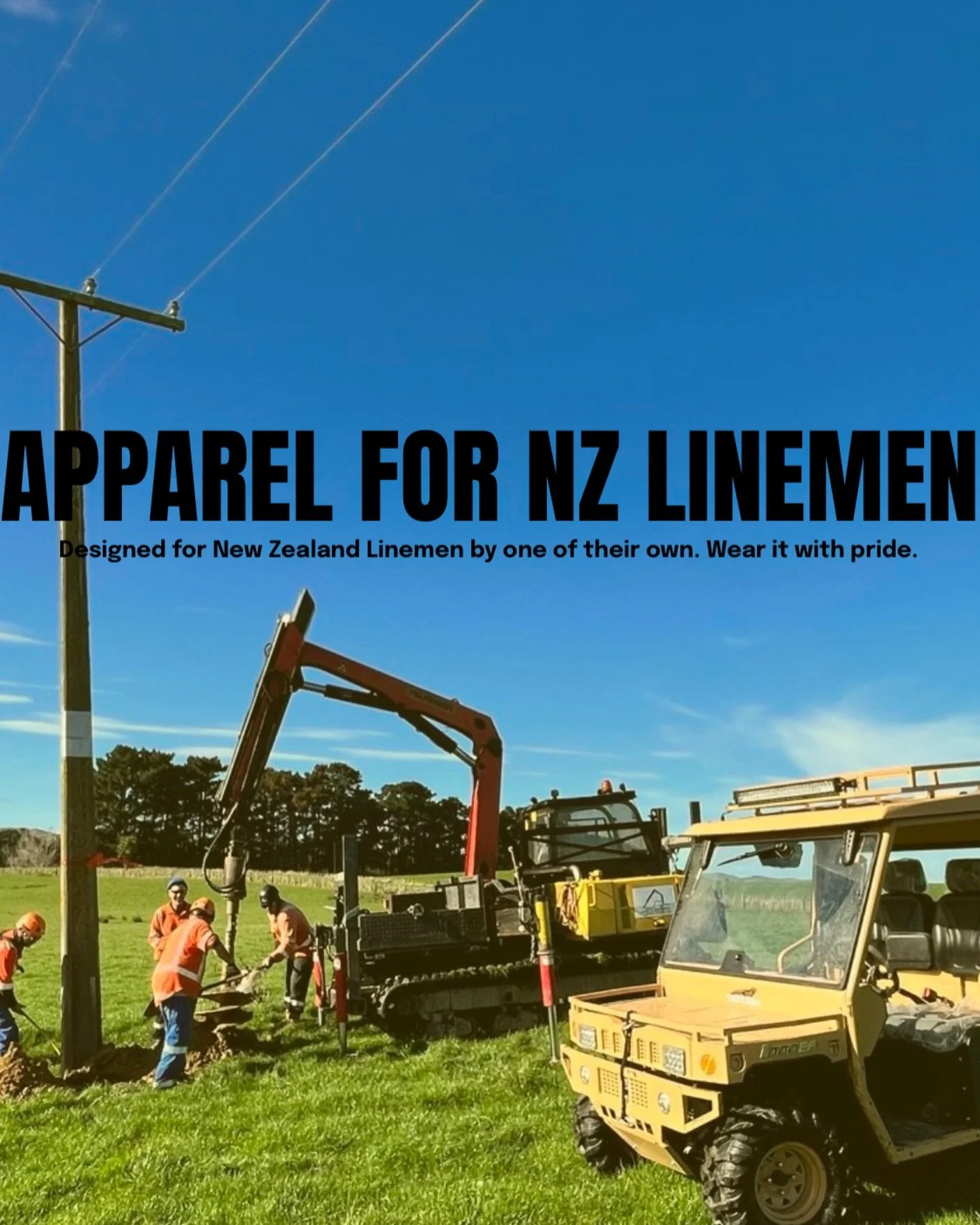 Check out www.nzlinemen.co.nz for your NZ Linemen clothing, more to come in the coming weeks/months.