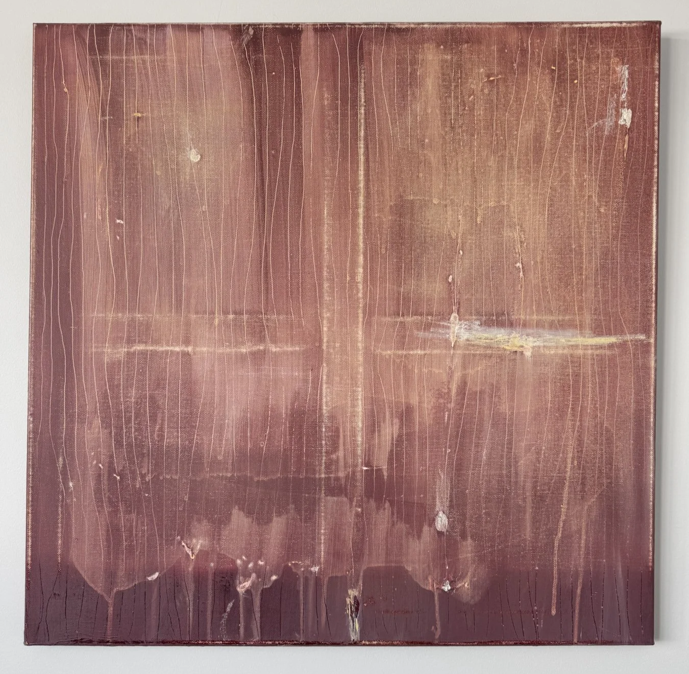 Held Between, acrylic and oil on canvas, 61 × 61 cm, 2026