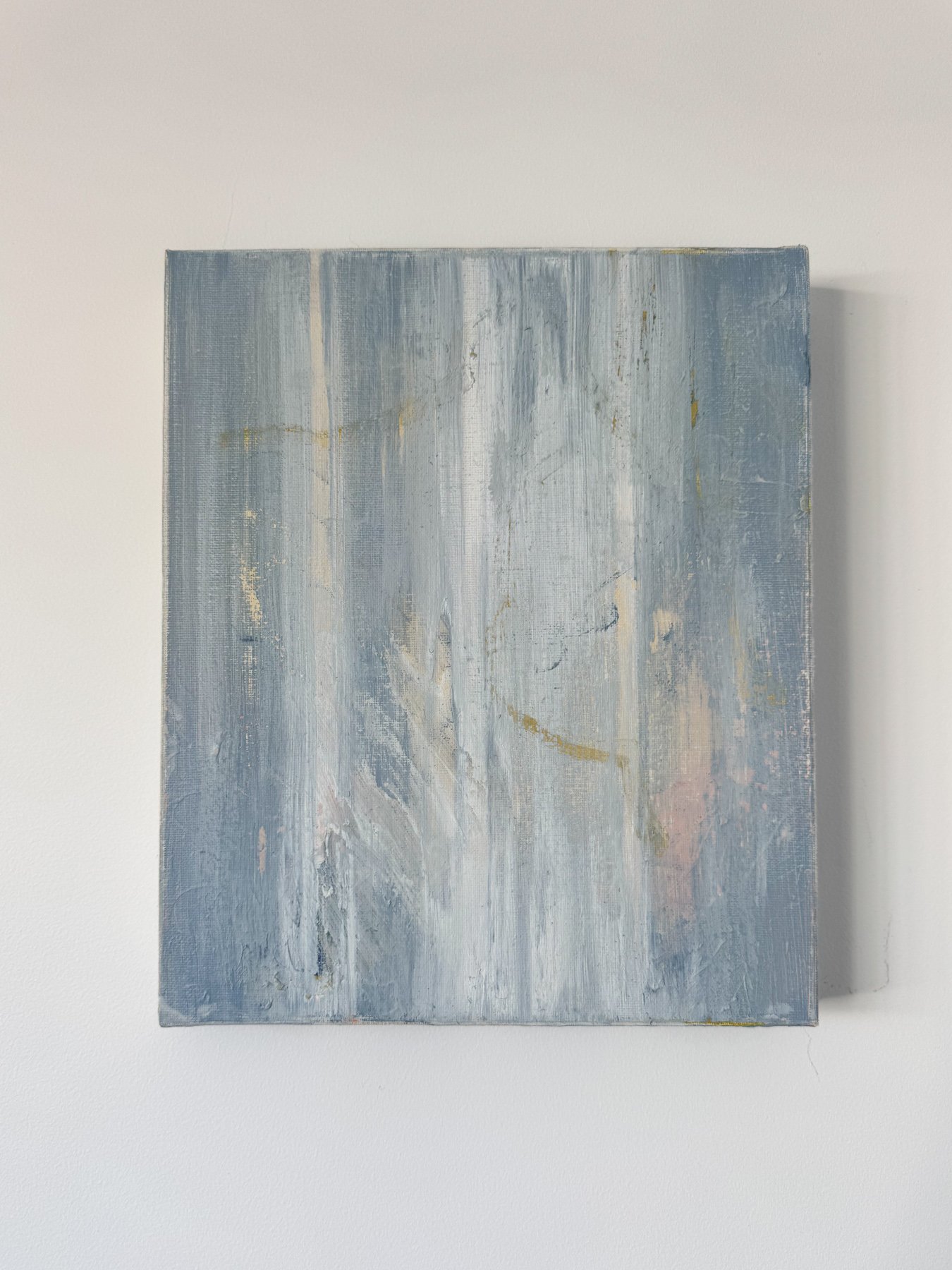 In Conversation, acrylic and oil stick on canvas, 25 x 30 x 4 cm, 2026