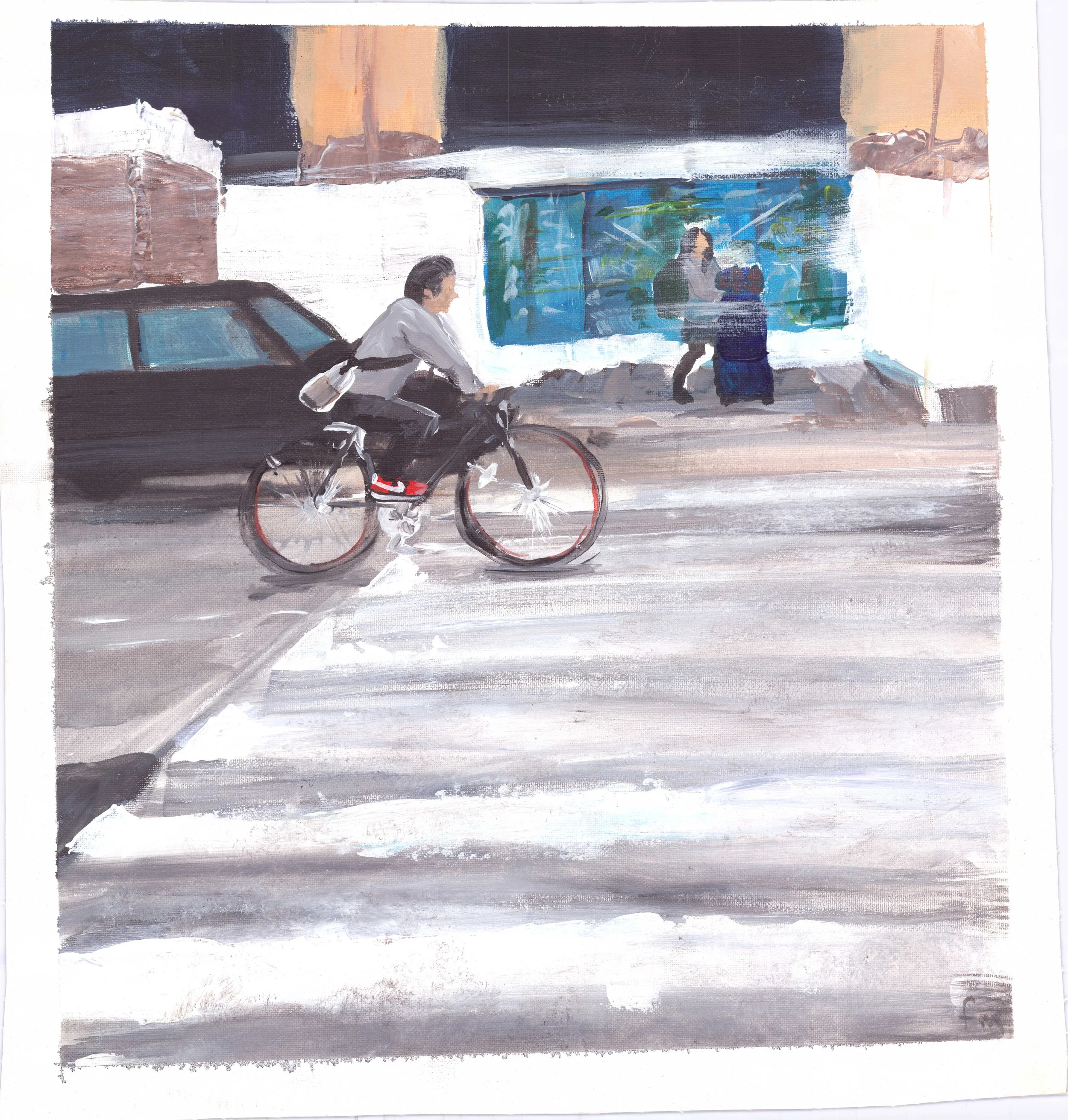 Nikes in Japan, acrylic on canvas, 2020