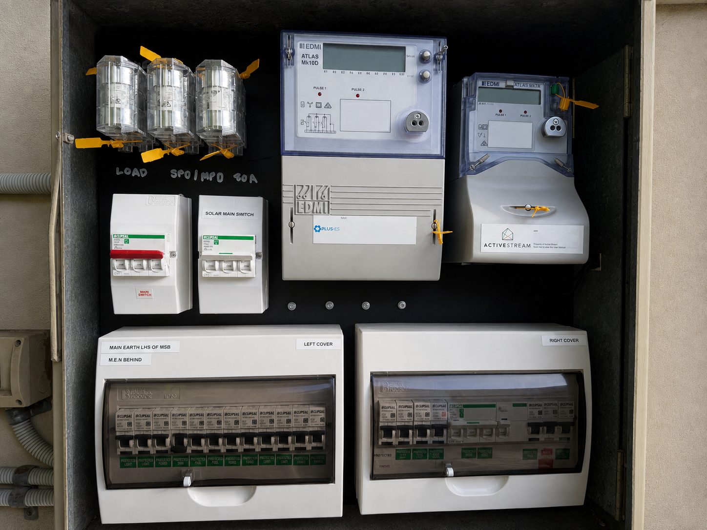 Upgraded consumer mains, metering, and switchboard installation in Sydney