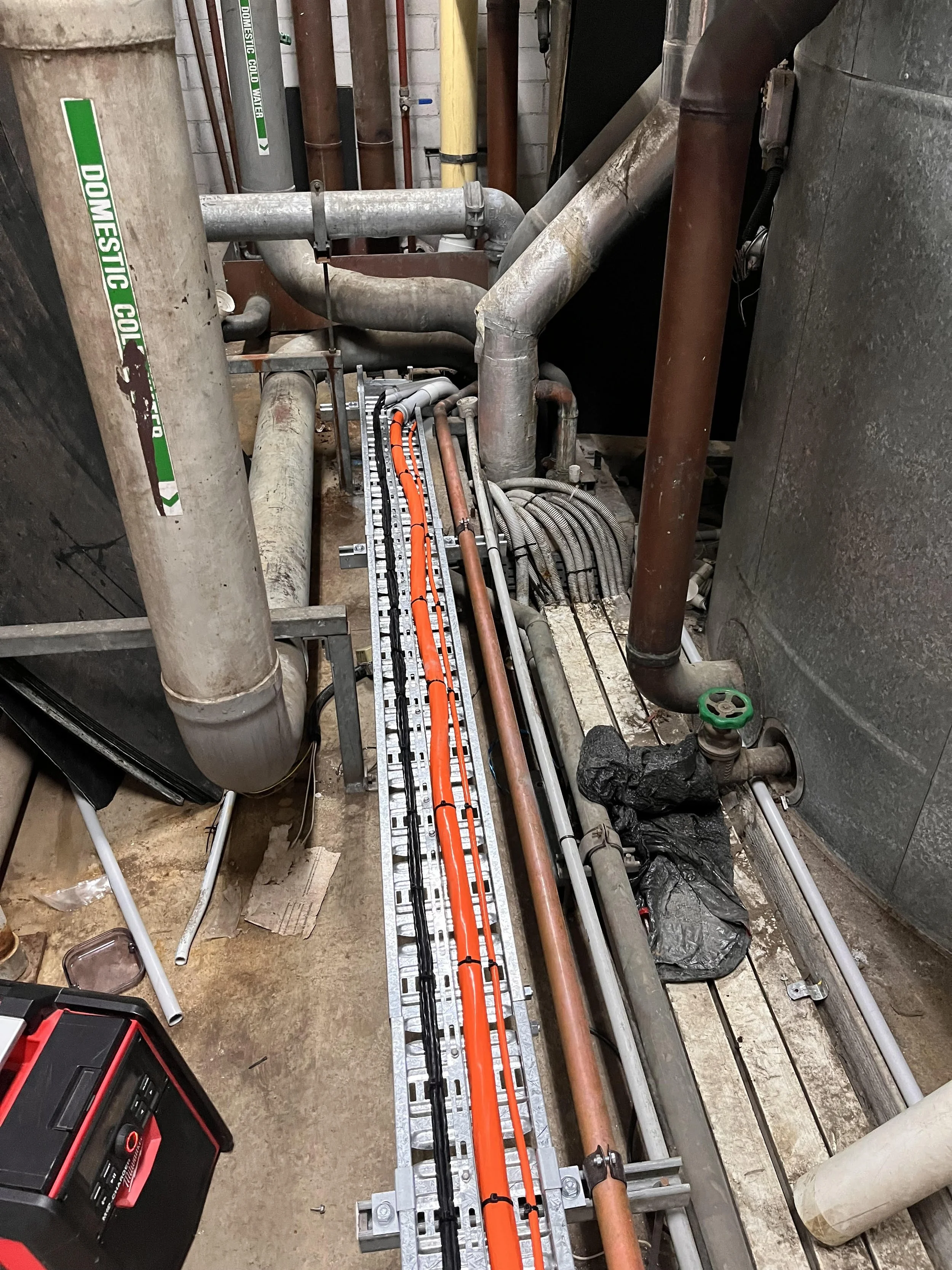 Cable tray installation from an industrial job, TF Electrical Group