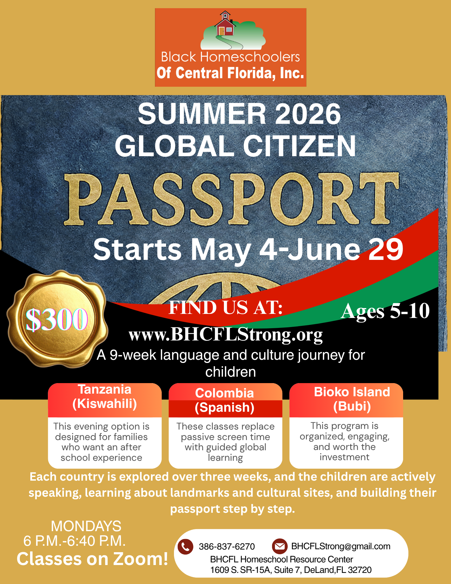 Summer Global Citizen Passport! Learn Kiswahili, Spanish, and Bubi.