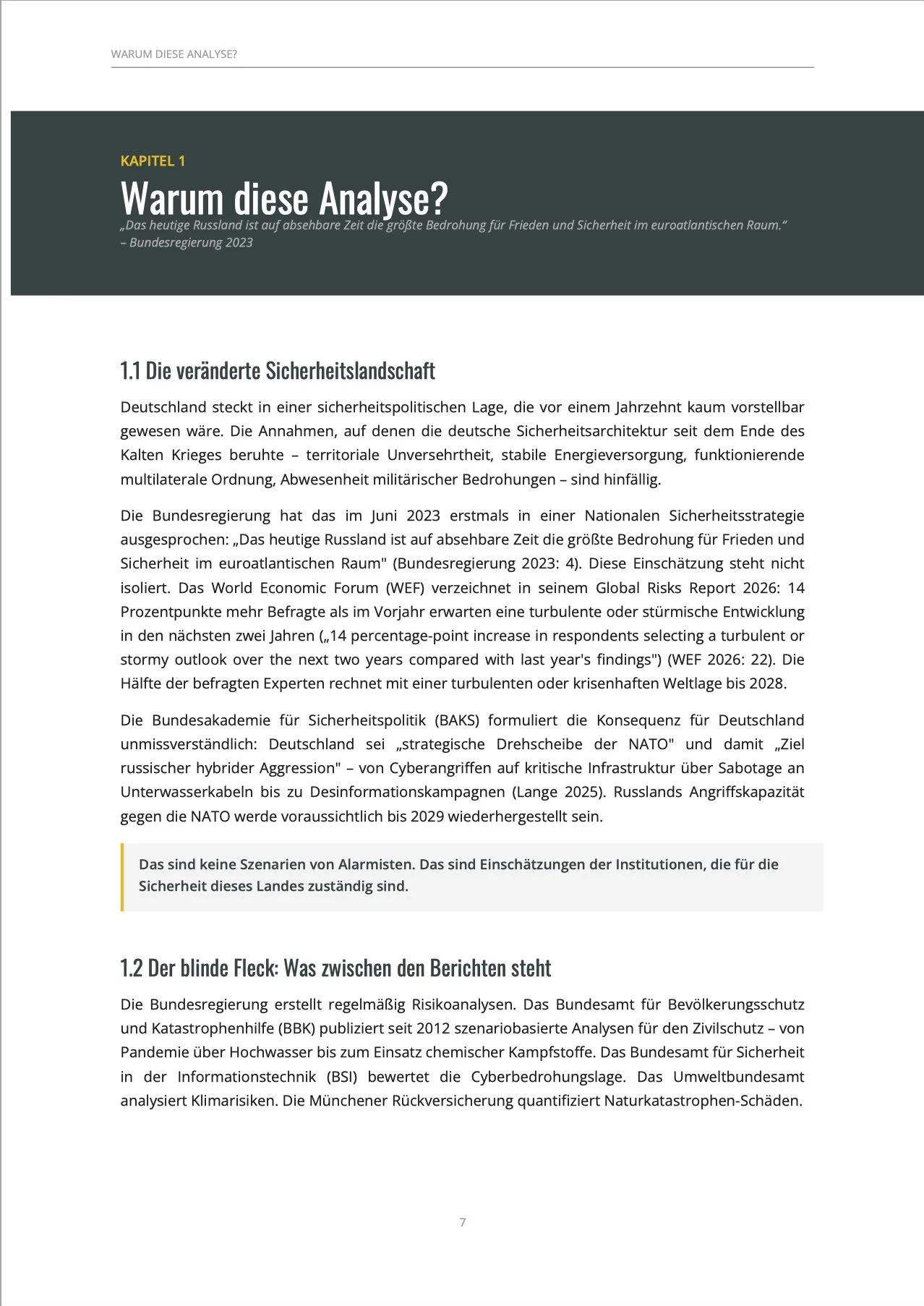 Kapitel 1 der Risikoanalyse für Deutschland 2026-2023