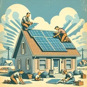 Im Sinne der häuslichen Krisenvorbereitung wird auf dem Dach eine Solaranlage installiert, um im Katastrophenfall nicht von der öffentlichen Infrastruktur abhängig zu sein.