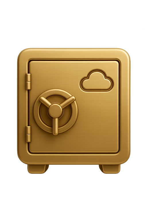 Safe icon representing cloud data backup