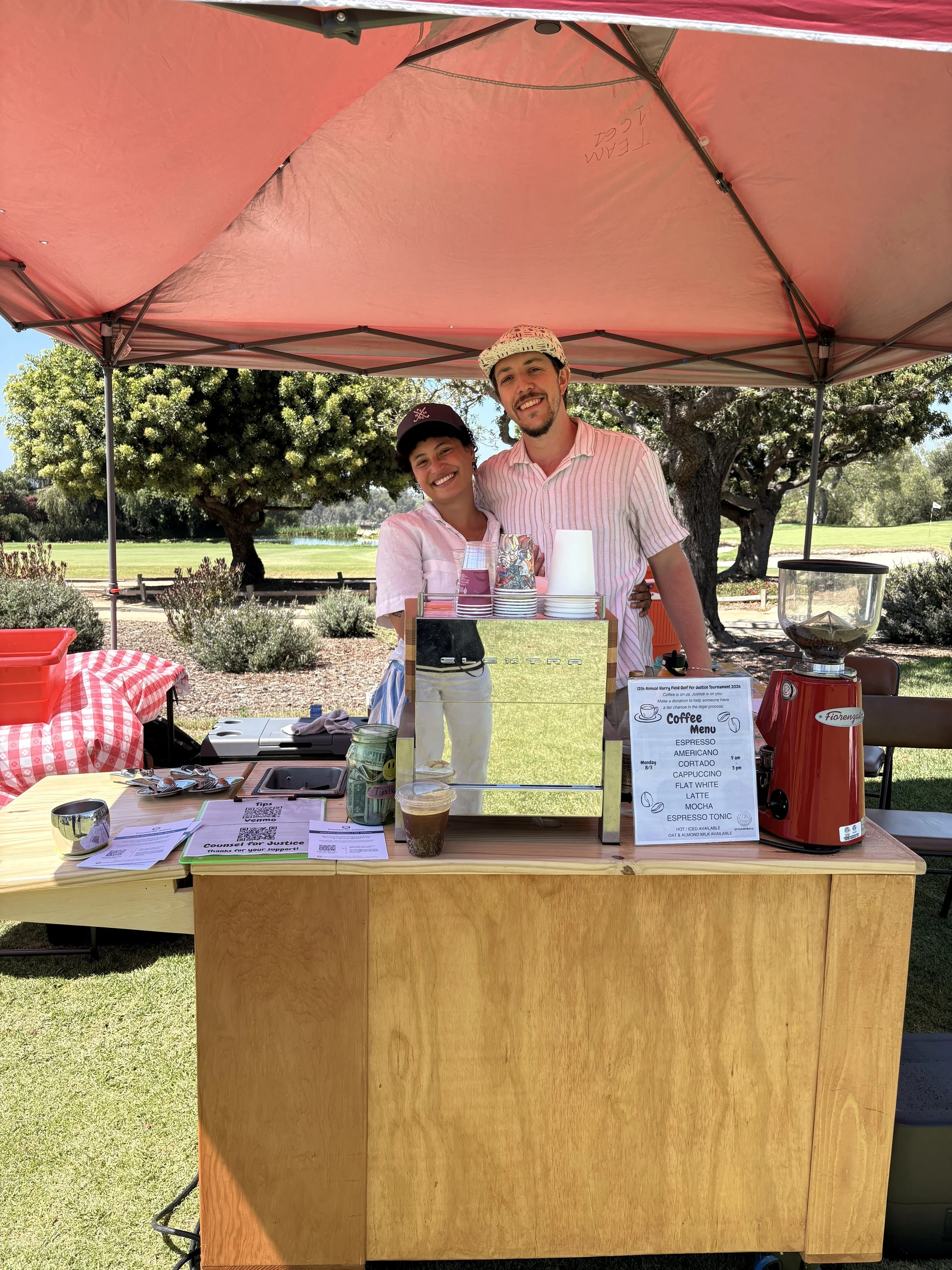 Guests celebrating a successful Golf for Justice Tournament