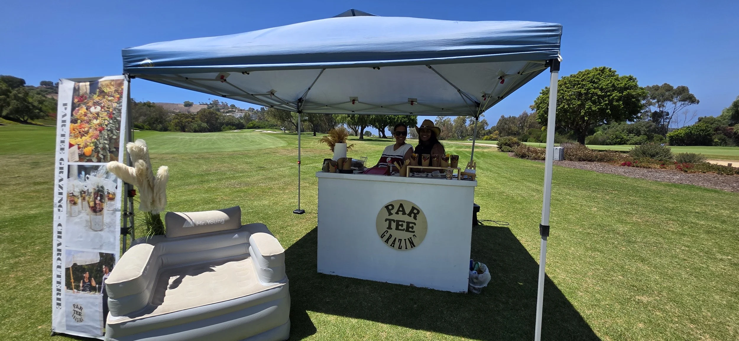 Golf for Justice supporters gathered on the course