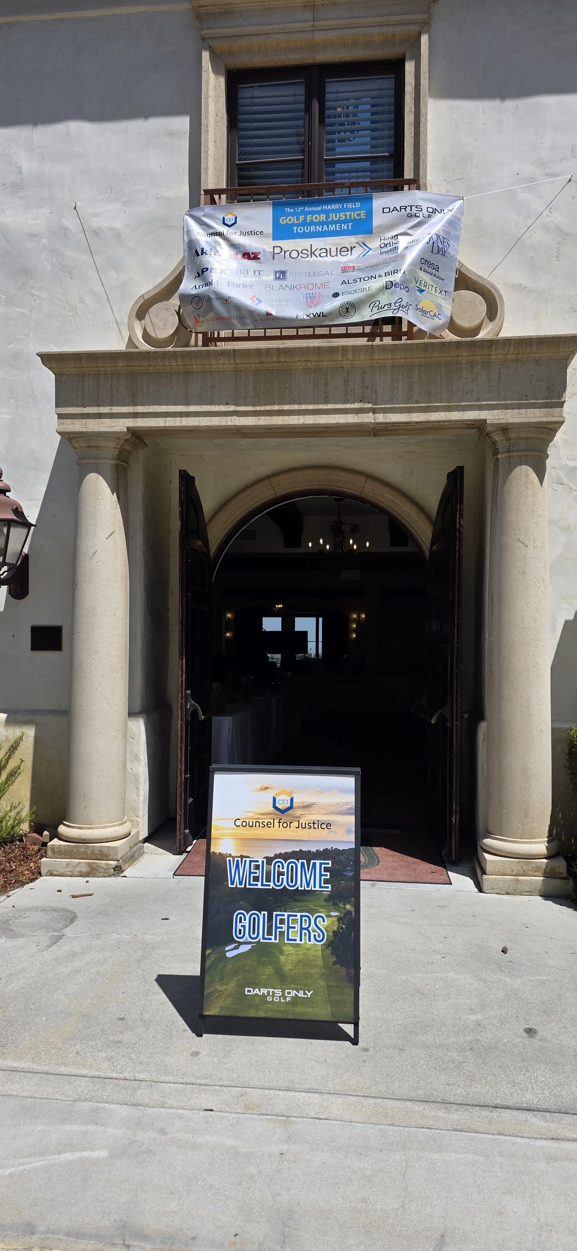 Golf for Justice sponsor activation at Palos Verdes Golf Club
