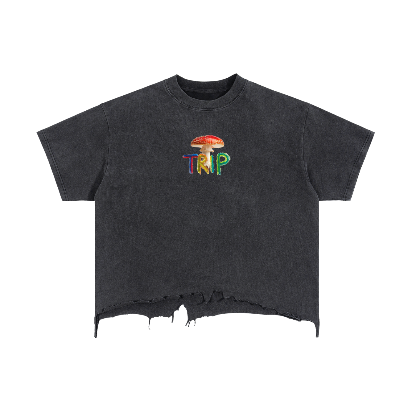 "TRIP" Shroom Distressed T-Shirt