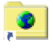 Icon of Earth with a green and blue globe on a computer screen